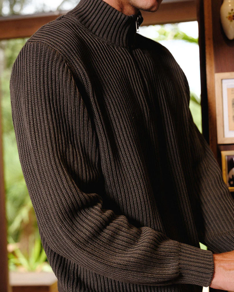 Beau Quarter Zip Knit - Charcoal - Image 4