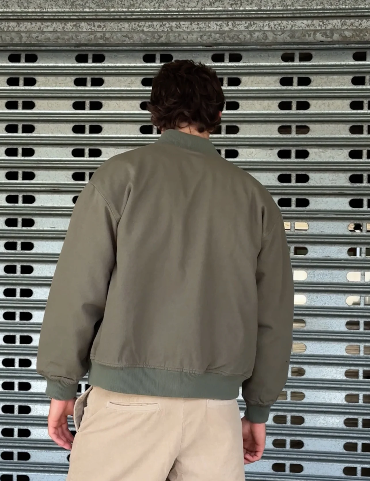 Bourke Oversized Bomber Jacket - Army - Image 4