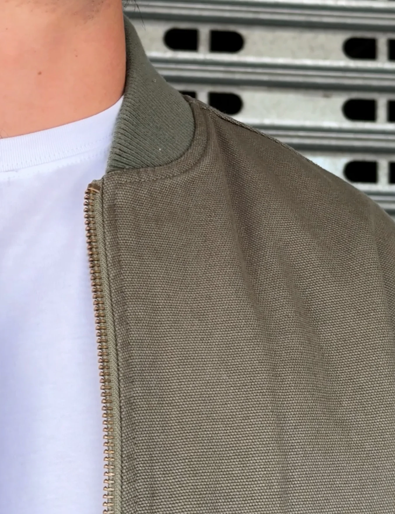 Bourke Oversized Bomber Jacket - Army - Image 5