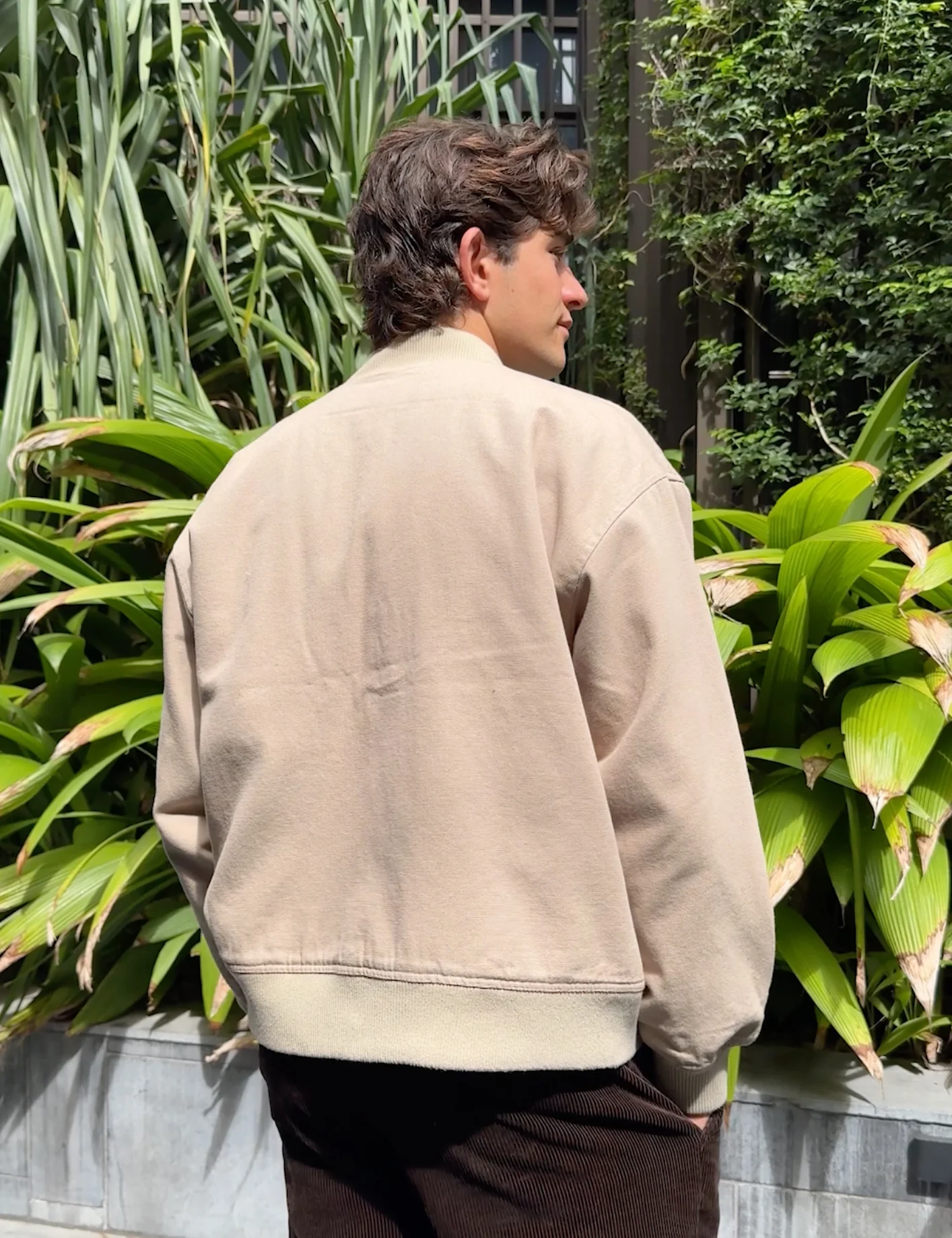 Bourke Oversized Bomber Jacket - Stone - Image 5