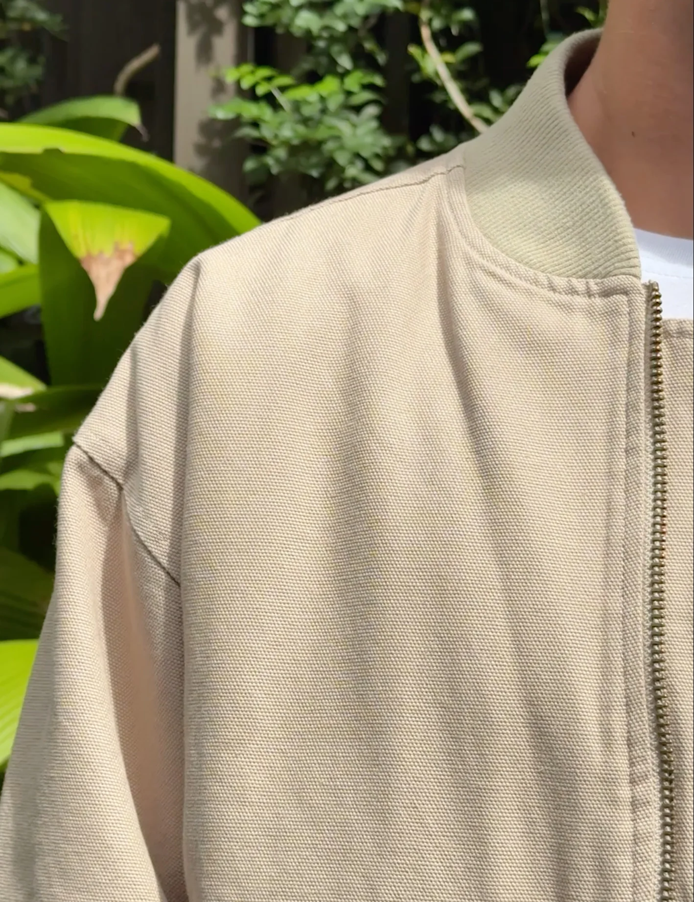 Bourke Oversized Bomber Jacket - Stone - Image 9