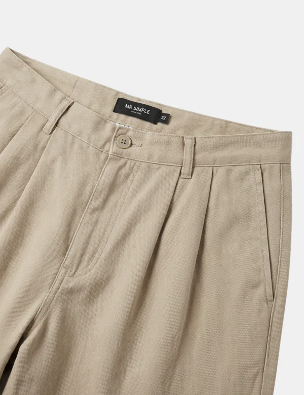 Brooklyn Pleated Pant - Stone - Image 4