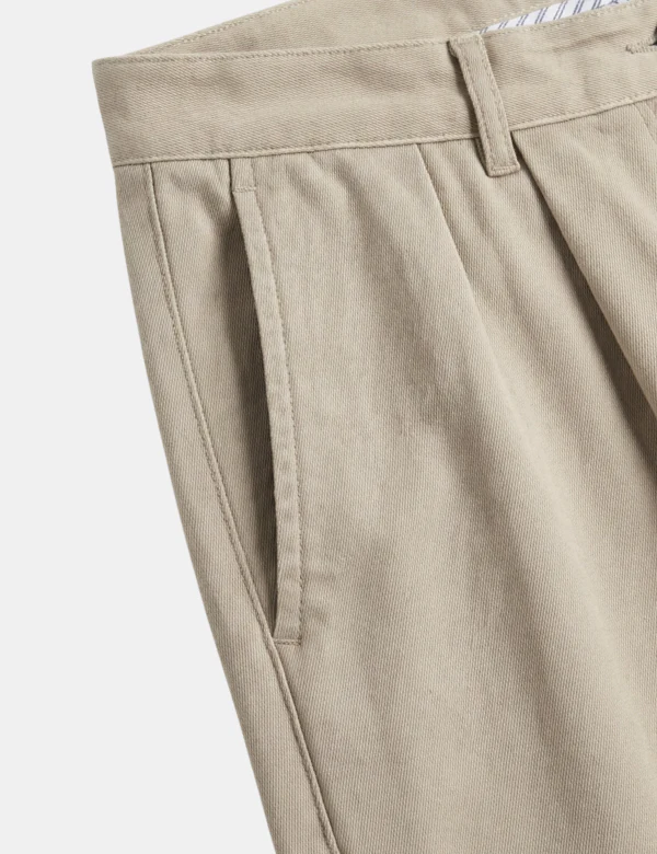 Brooklyn Pleated Pant - Stone - Image 6