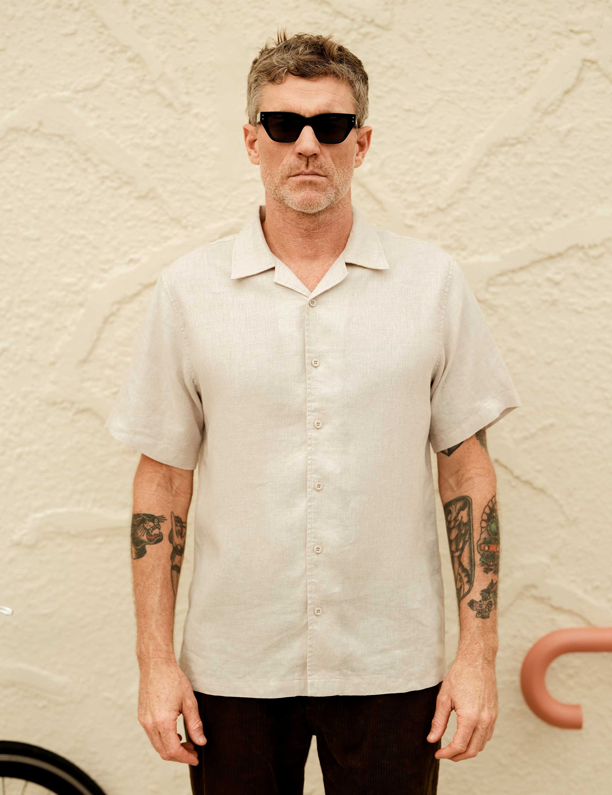 Cuban Linen Short Sleeve Shirt - Natural - Image 4