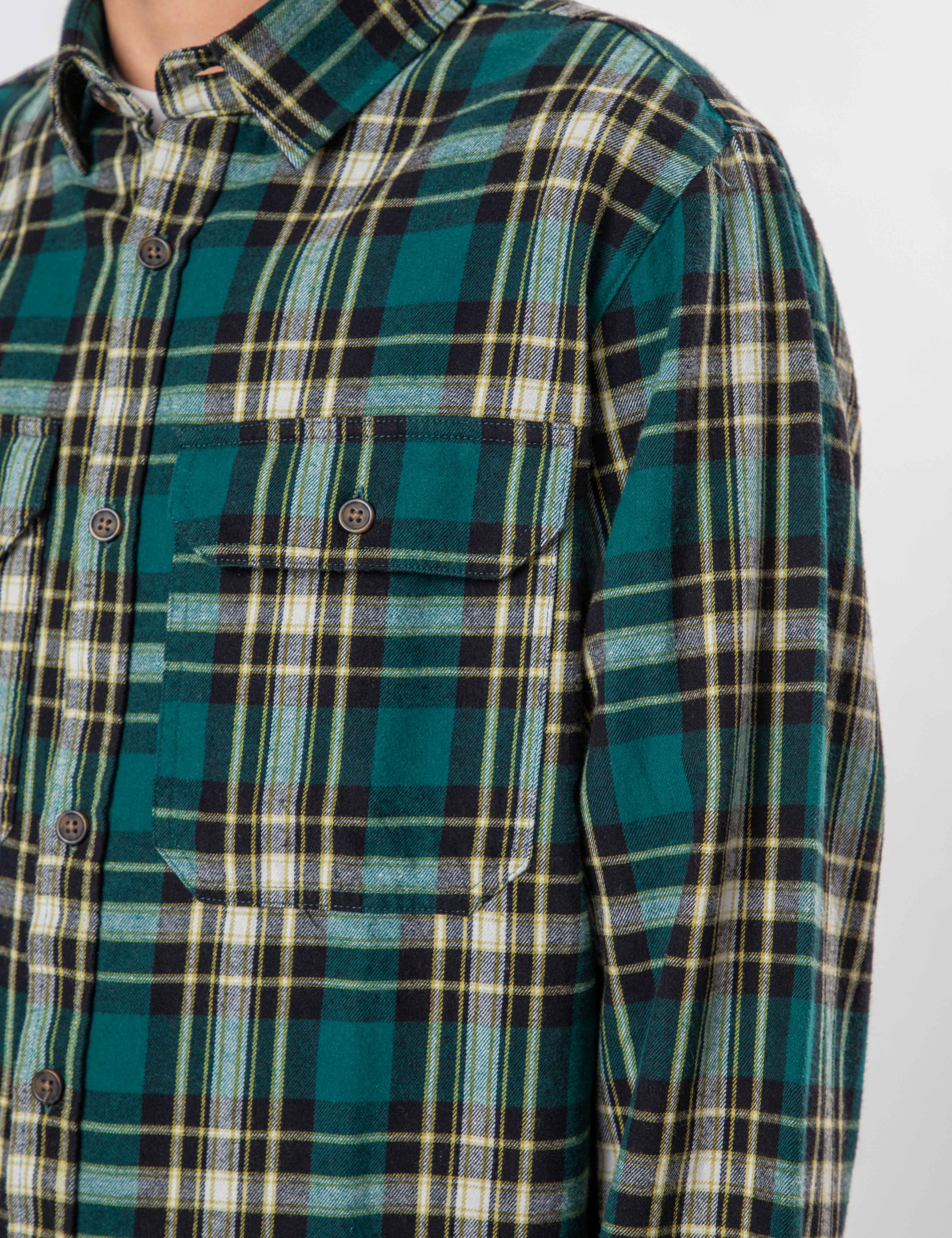 Flannel Long Sleeve Shirt - Petrol - Image 10