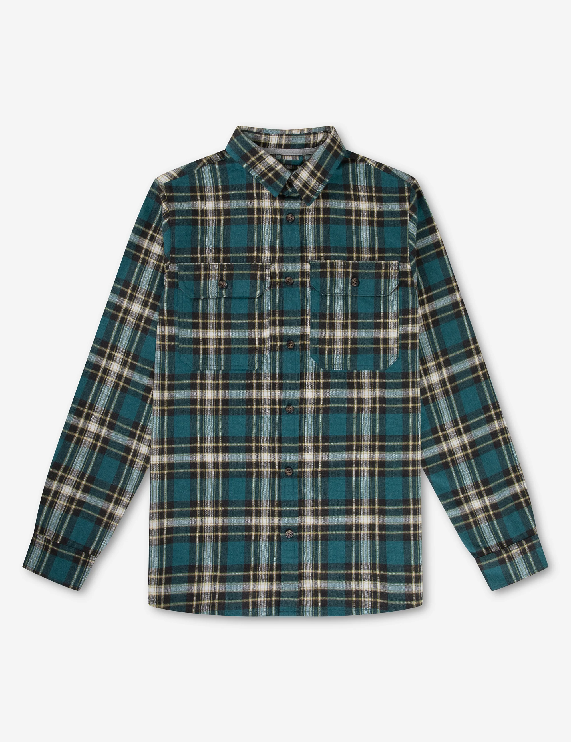 Flannel Long Sleeve Shirt - Petrol - Image 15