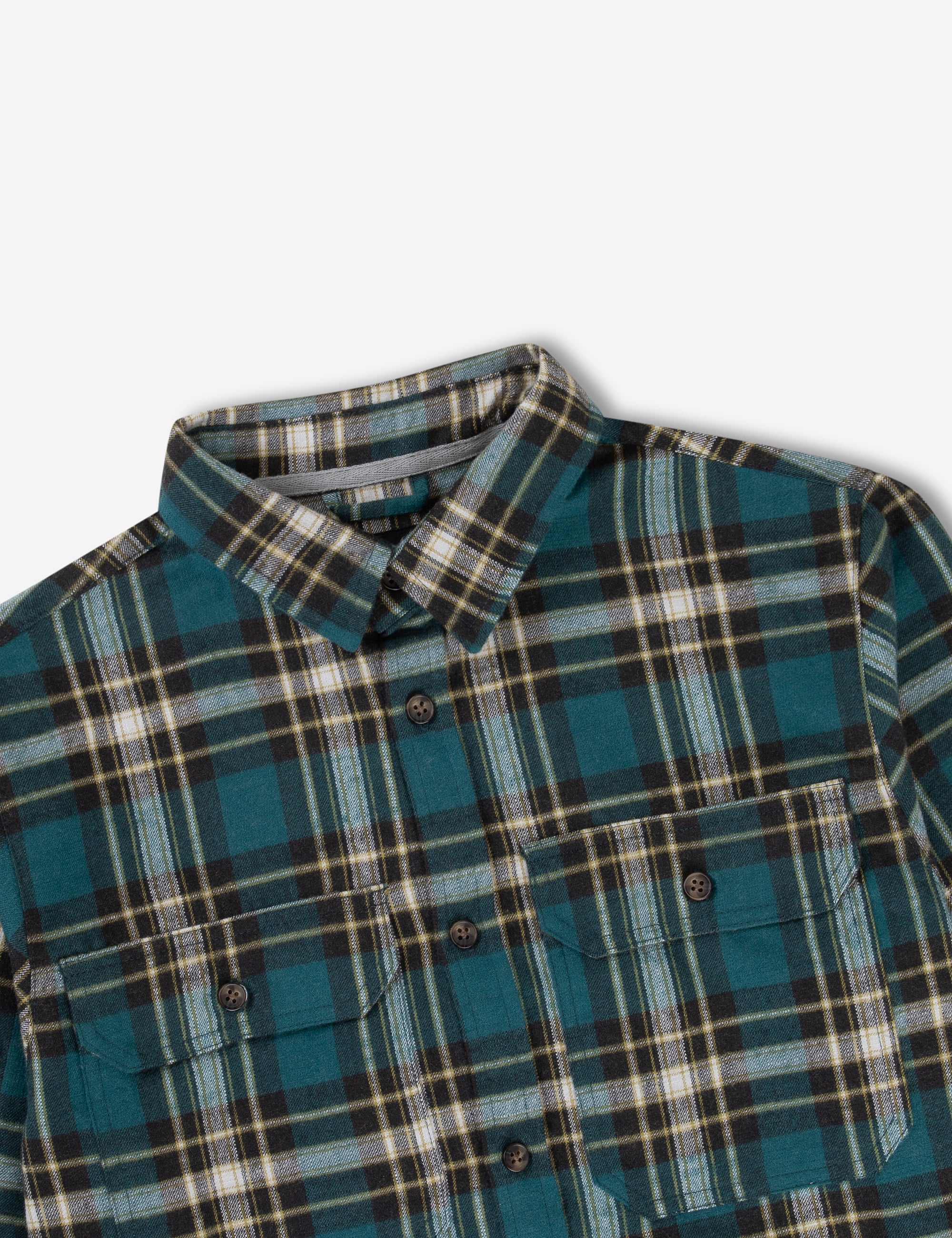 Flannel Long Sleeve Shirt - Petrol - Image 16