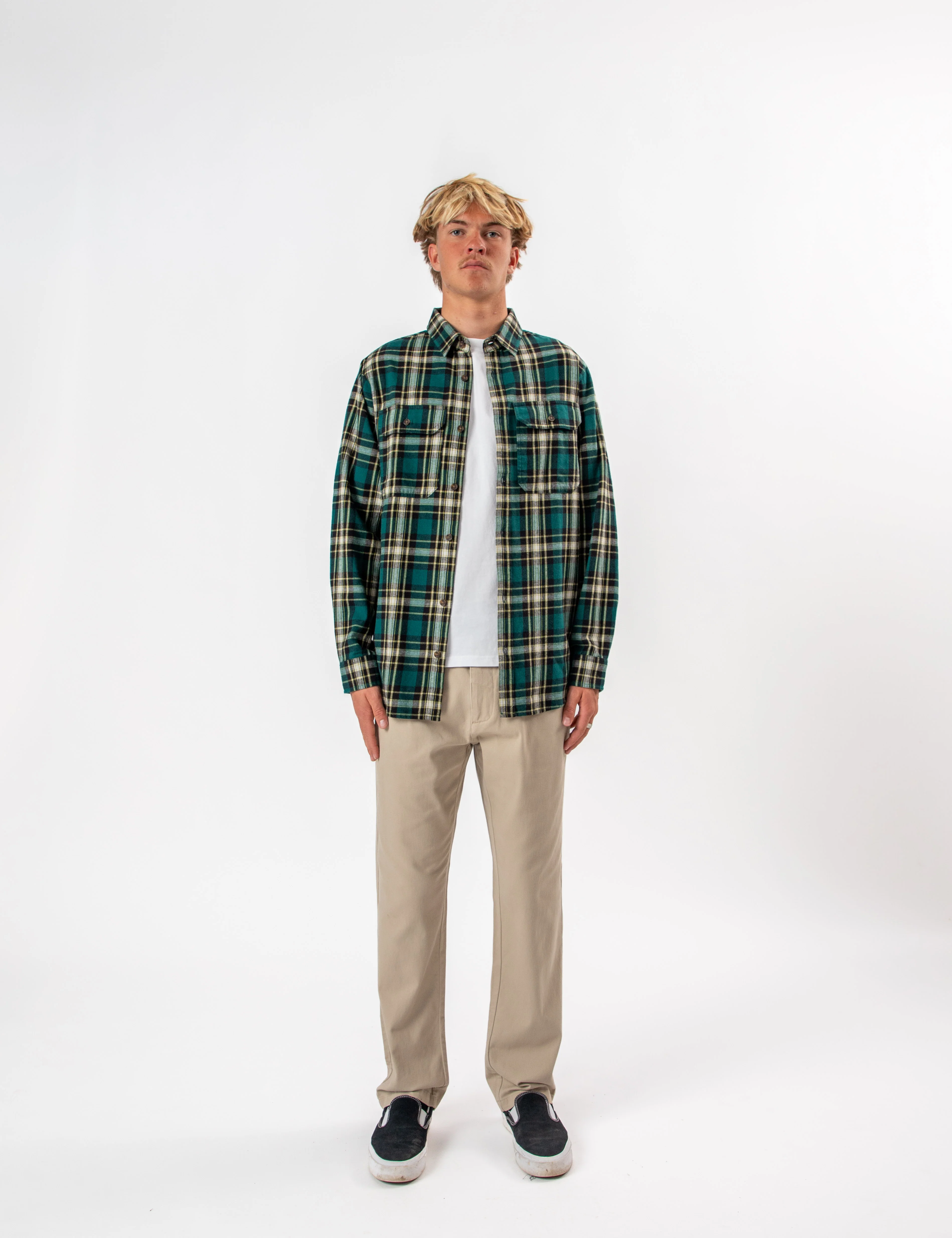 Flannel Long Sleeve Shirt - Petrol - Image 9