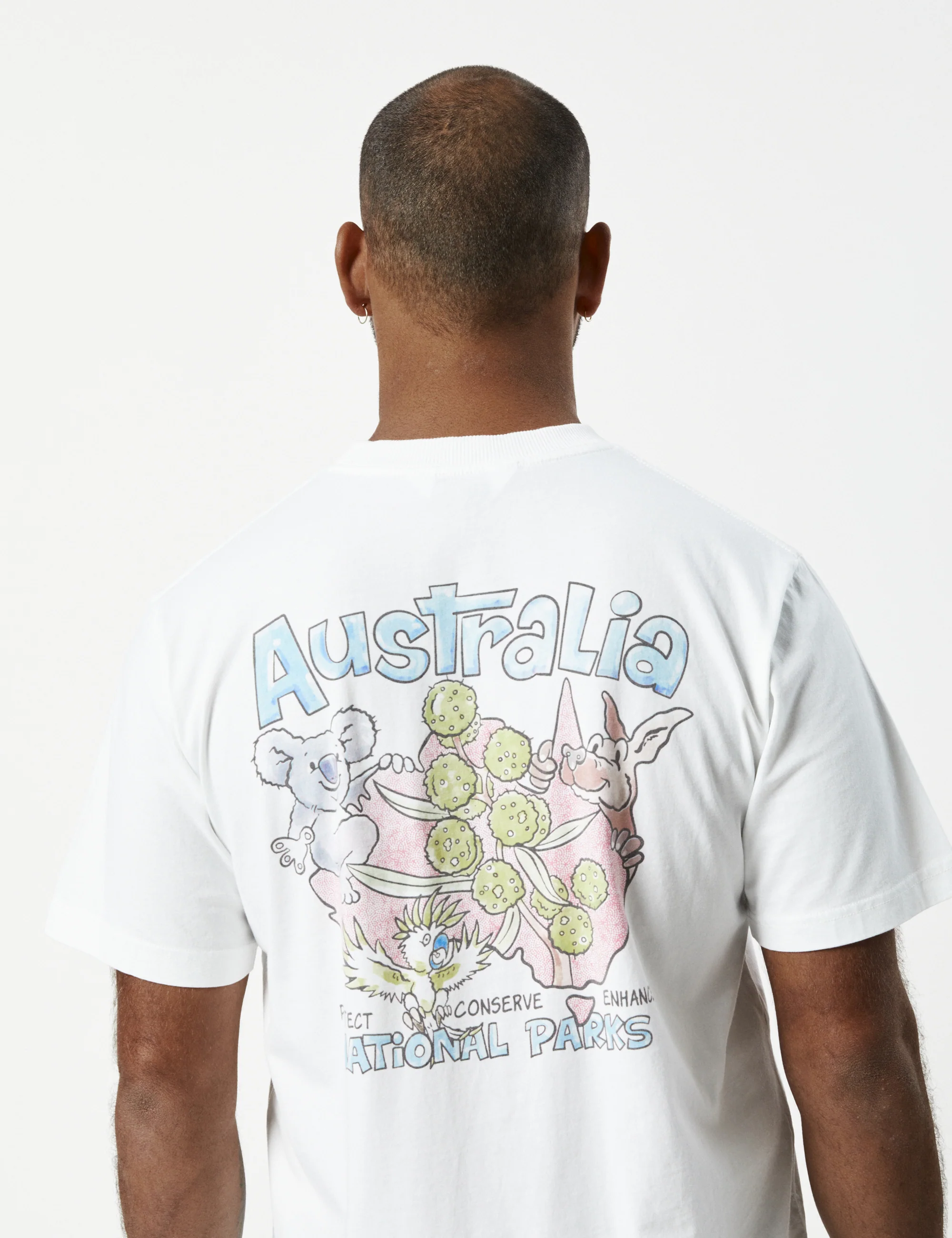 Heavy Weight Print Tee - Tourist Tee Australia White - Image 4