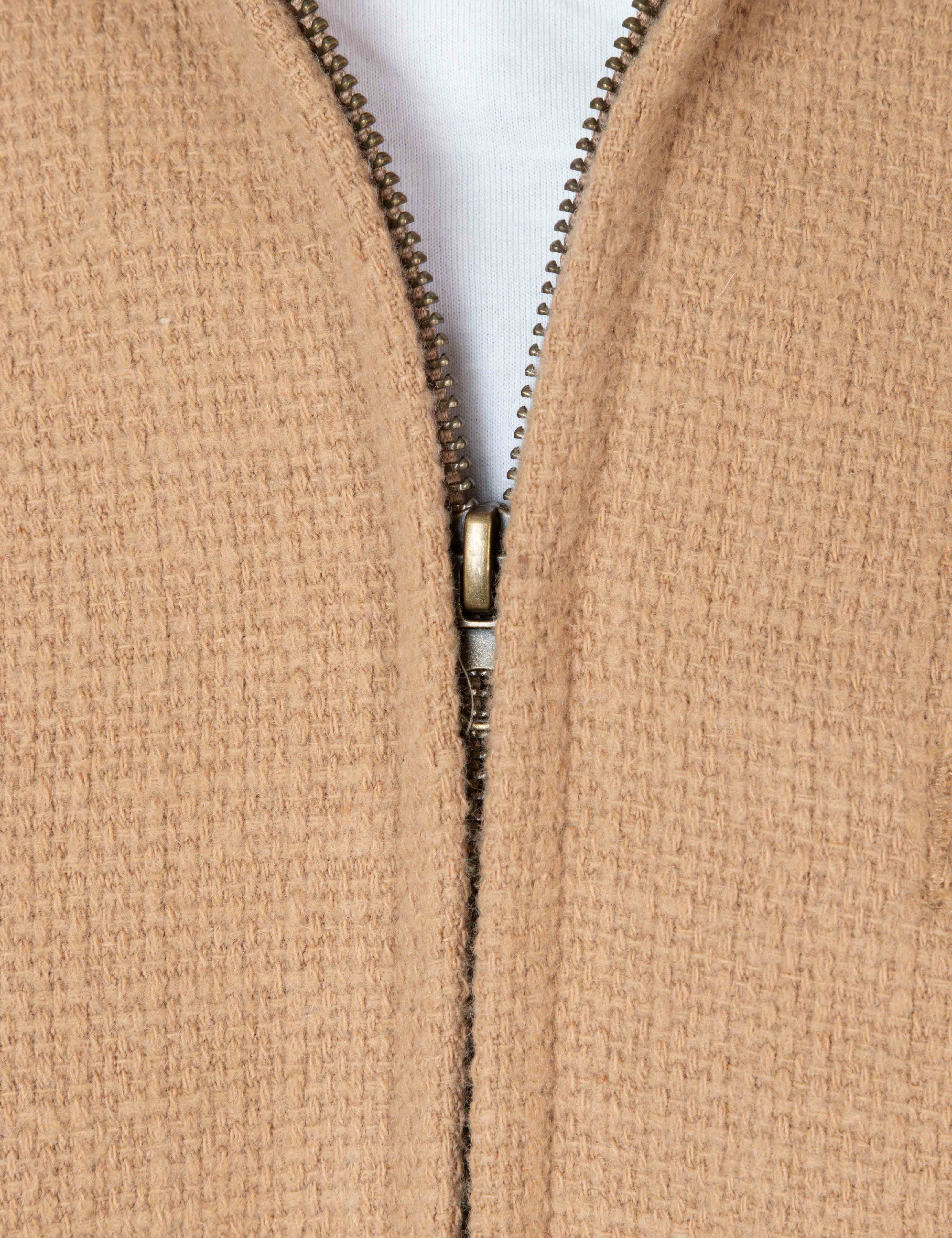Hudson Zip Thru Jacket - Camel Crosshatch - Image 4