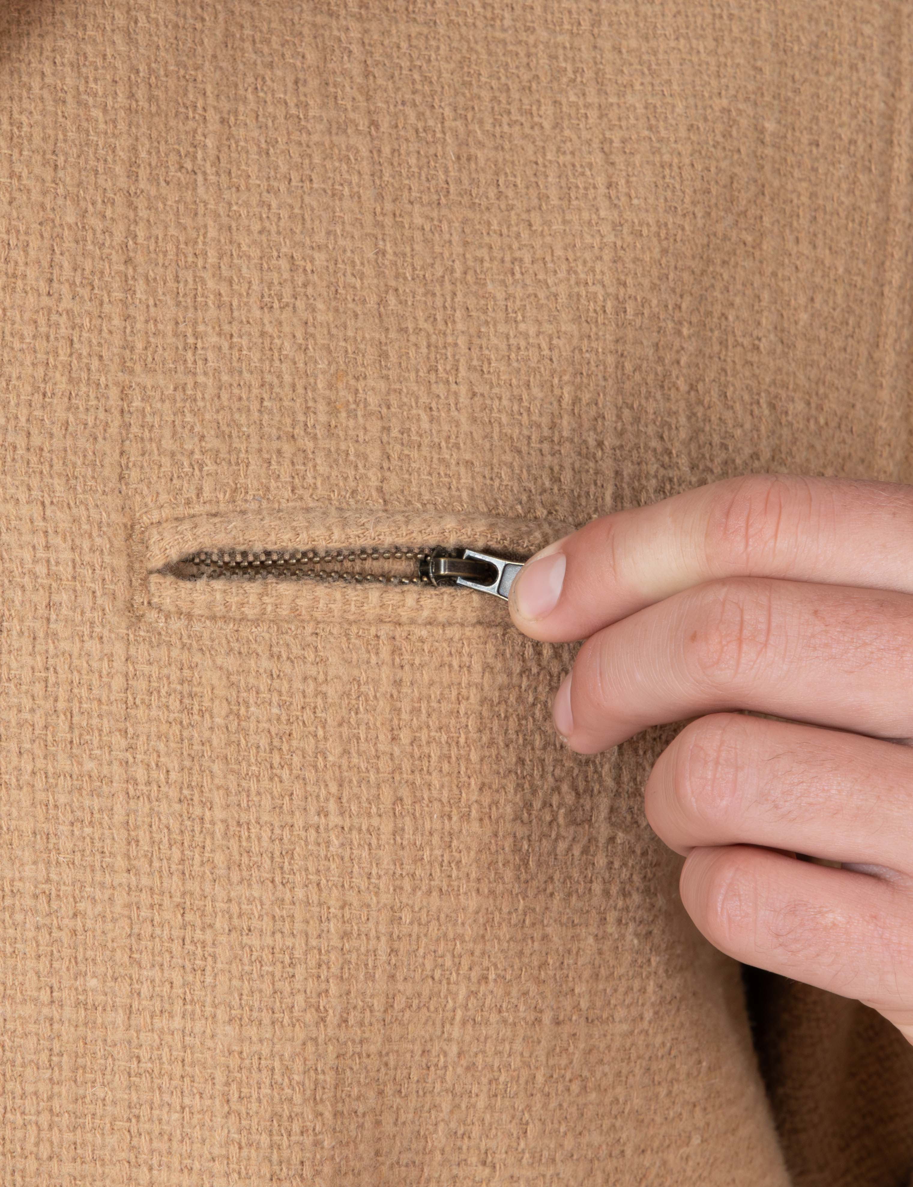 Hudson Zip Thru Jacket - Camel Crosshatch - Image 5