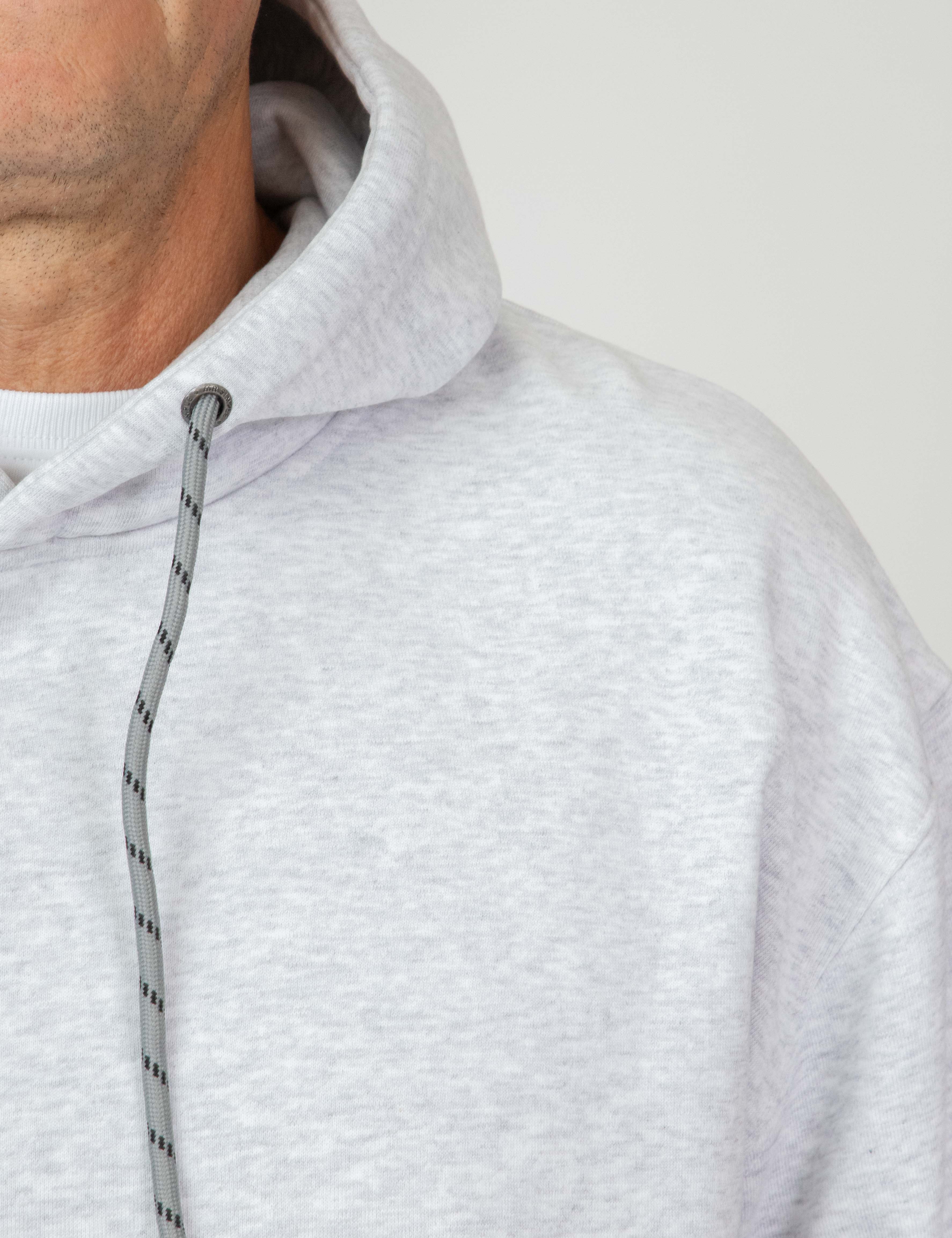 Isaac Hooded Fleece Pullover - Grey Marle - Image 10