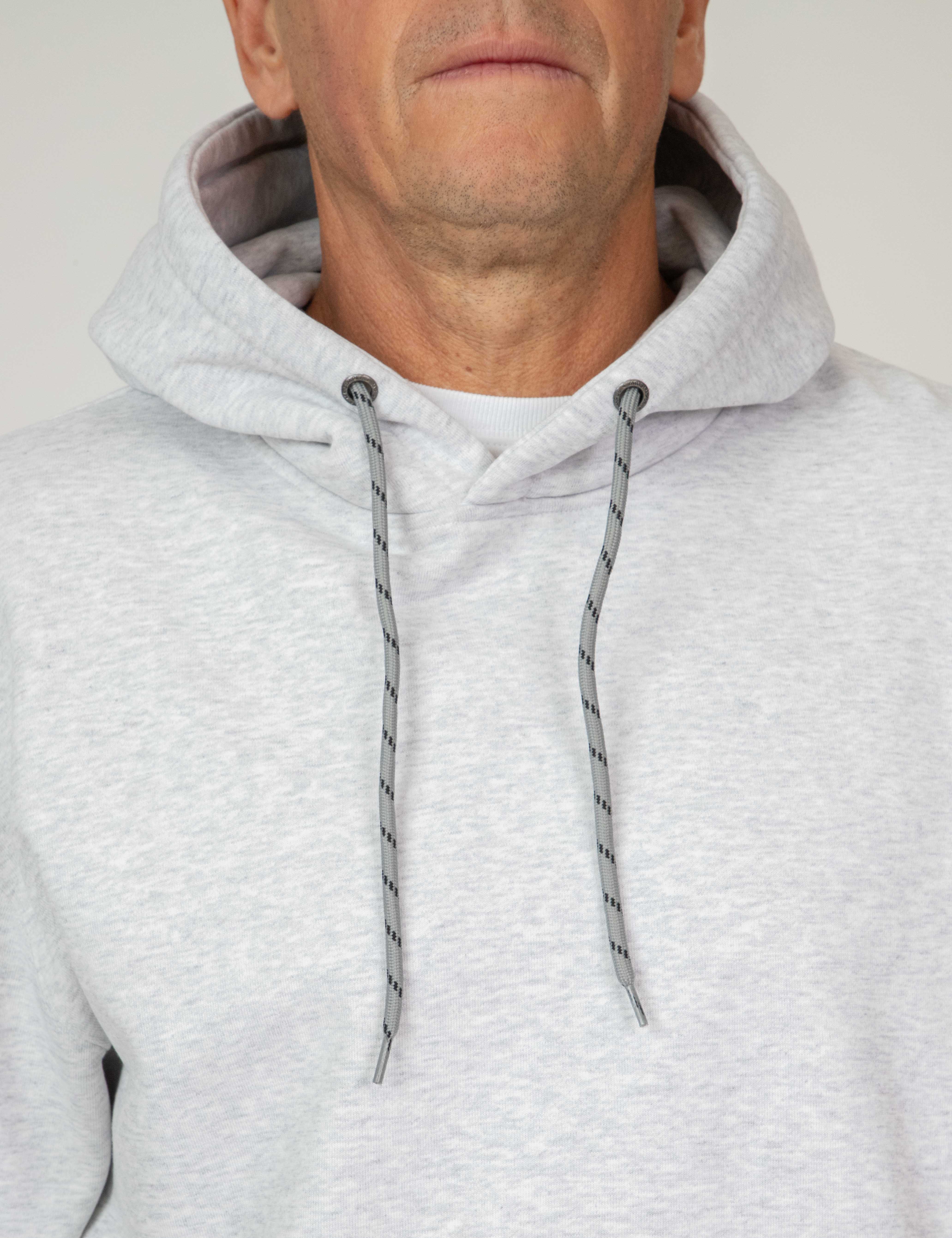 Isaac Hooded Fleece Pullover - Grey Marle - Image 11