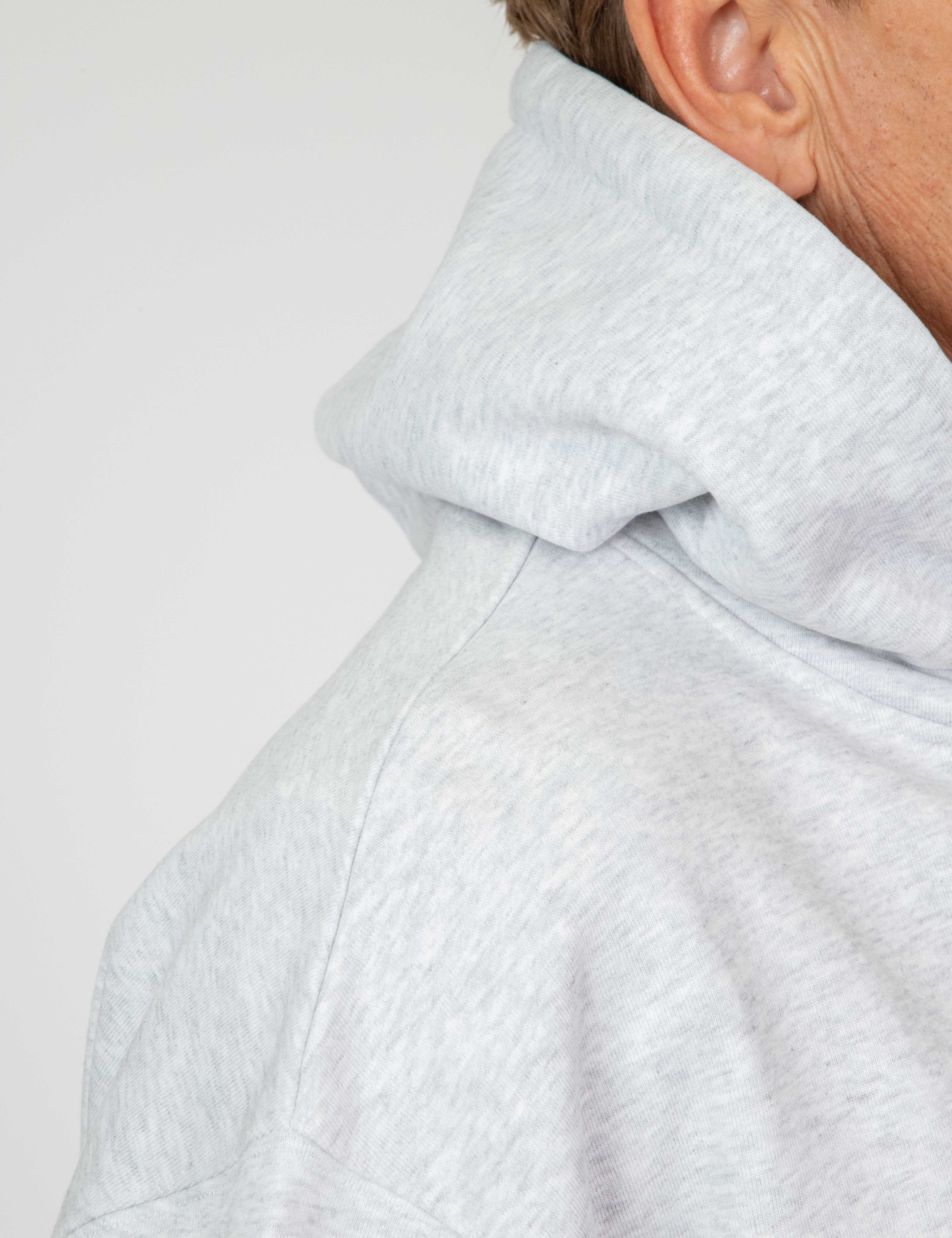Isaac Hooded Fleece Pullover - Grey Marle - Image 15