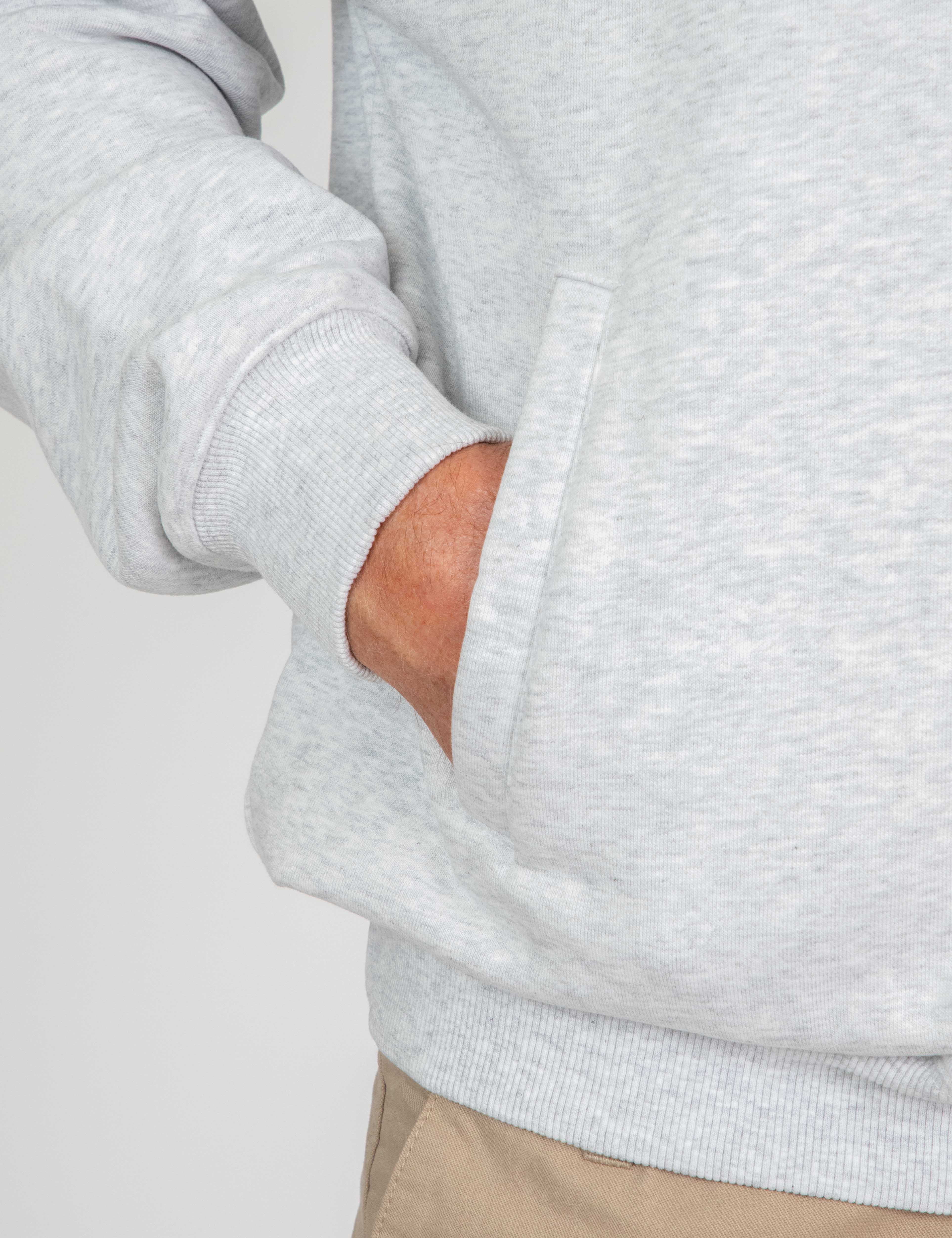 Isaac Hooded Fleece Pullover - Grey Marle - Image 16