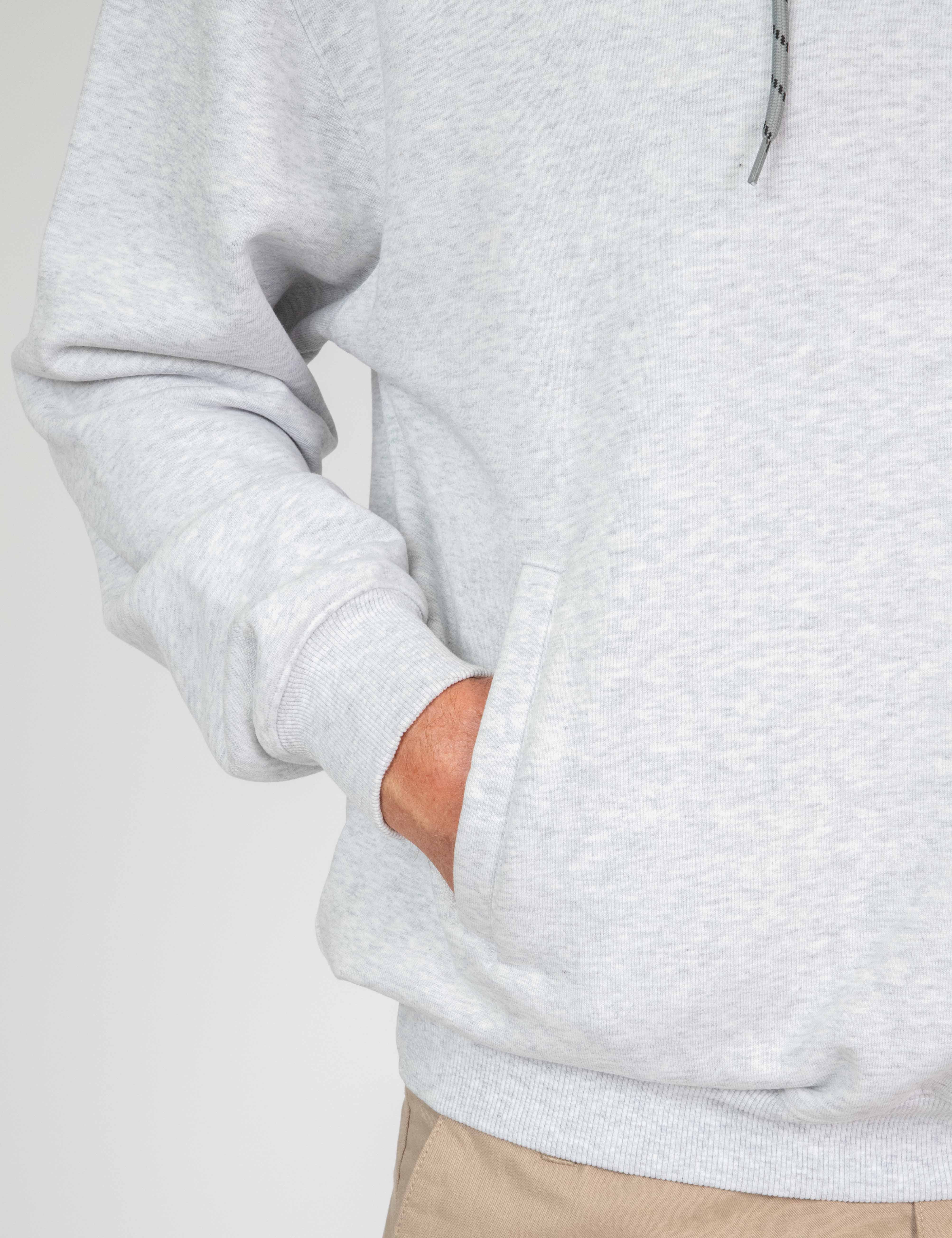 Isaac Hooded Fleece Pullover - Grey Marle - Image 17