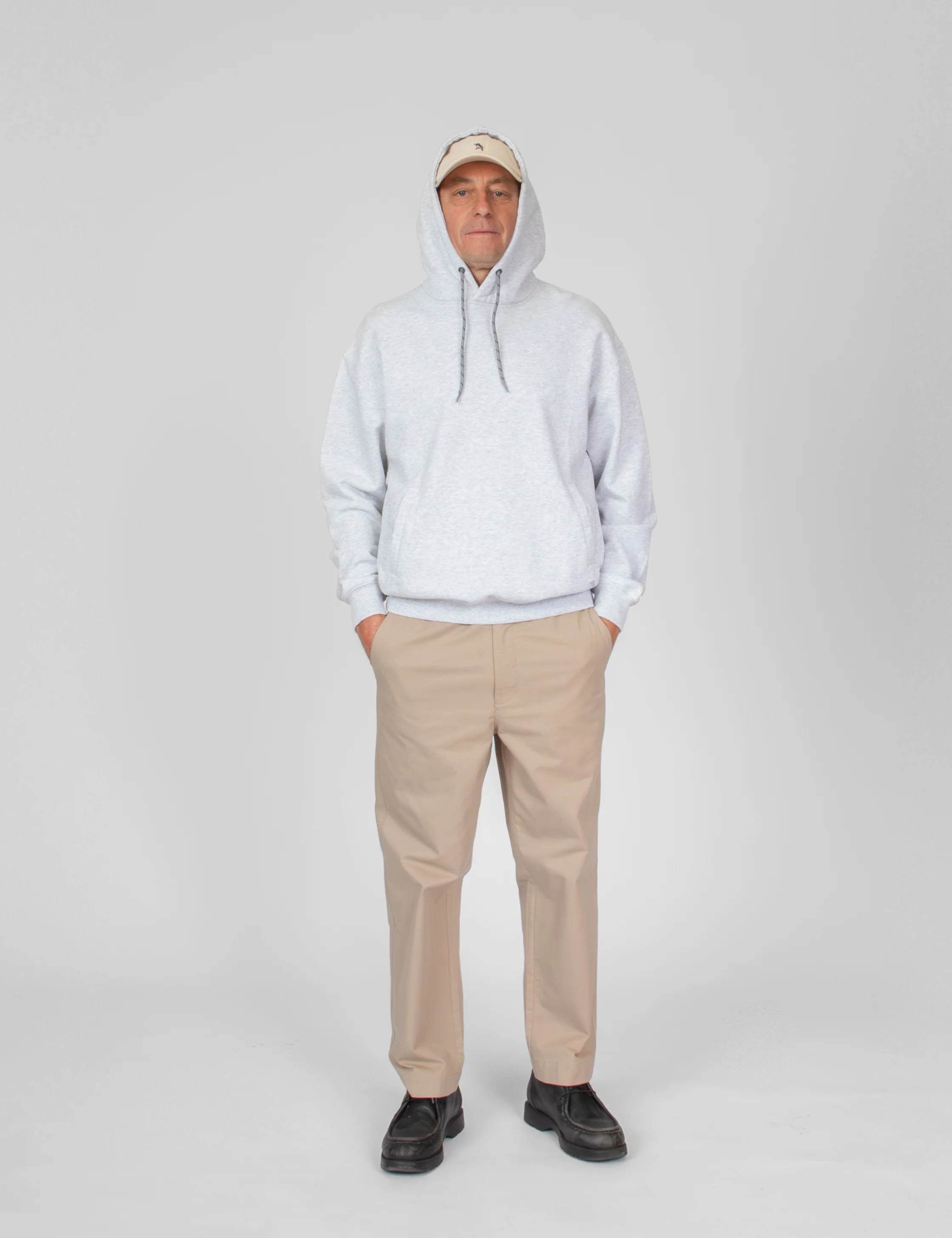 Isaac Hooded Fleece Pullover - Grey Marle - Image 3