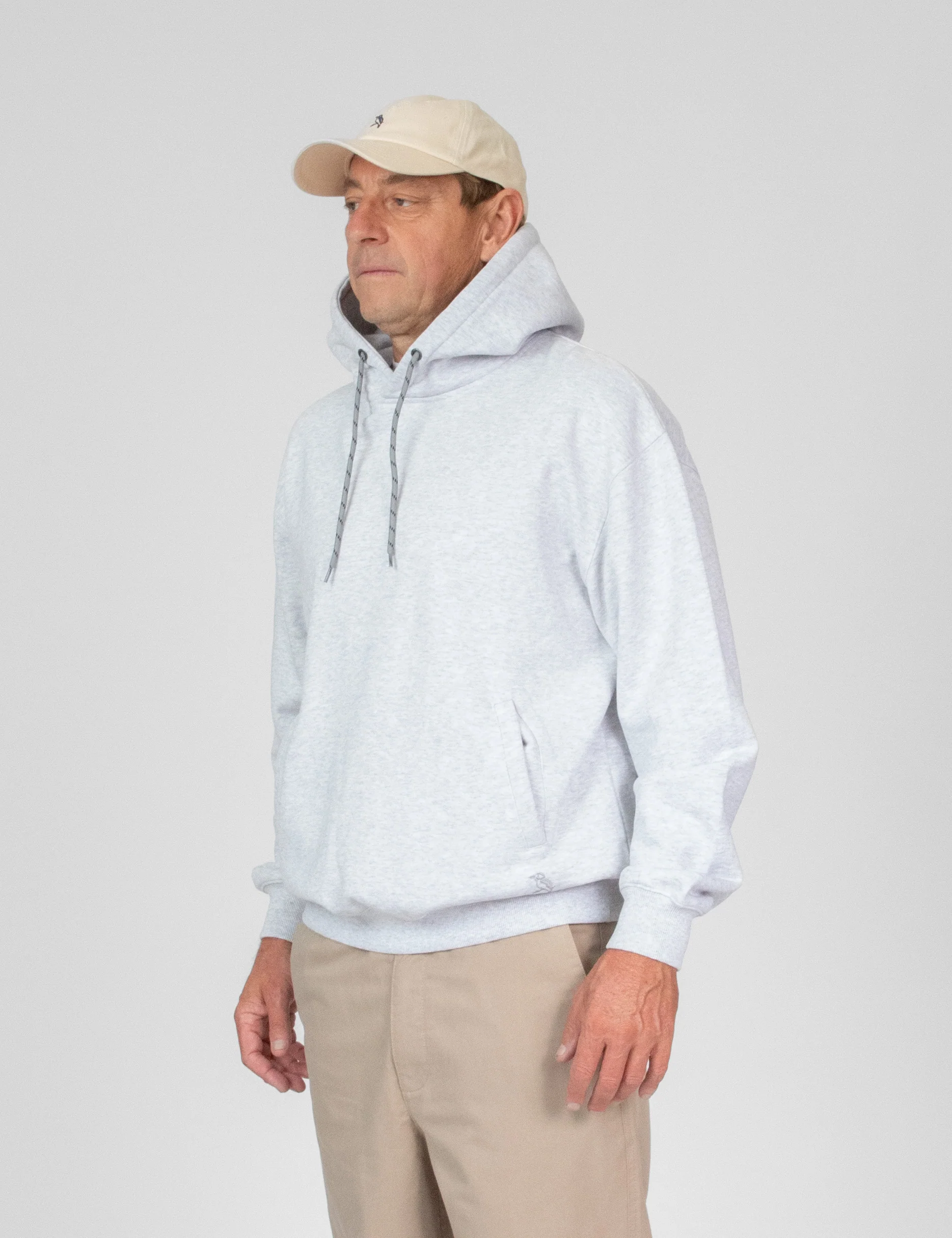 Isaac Hooded Fleece Pullover - Grey Marle - Image 5