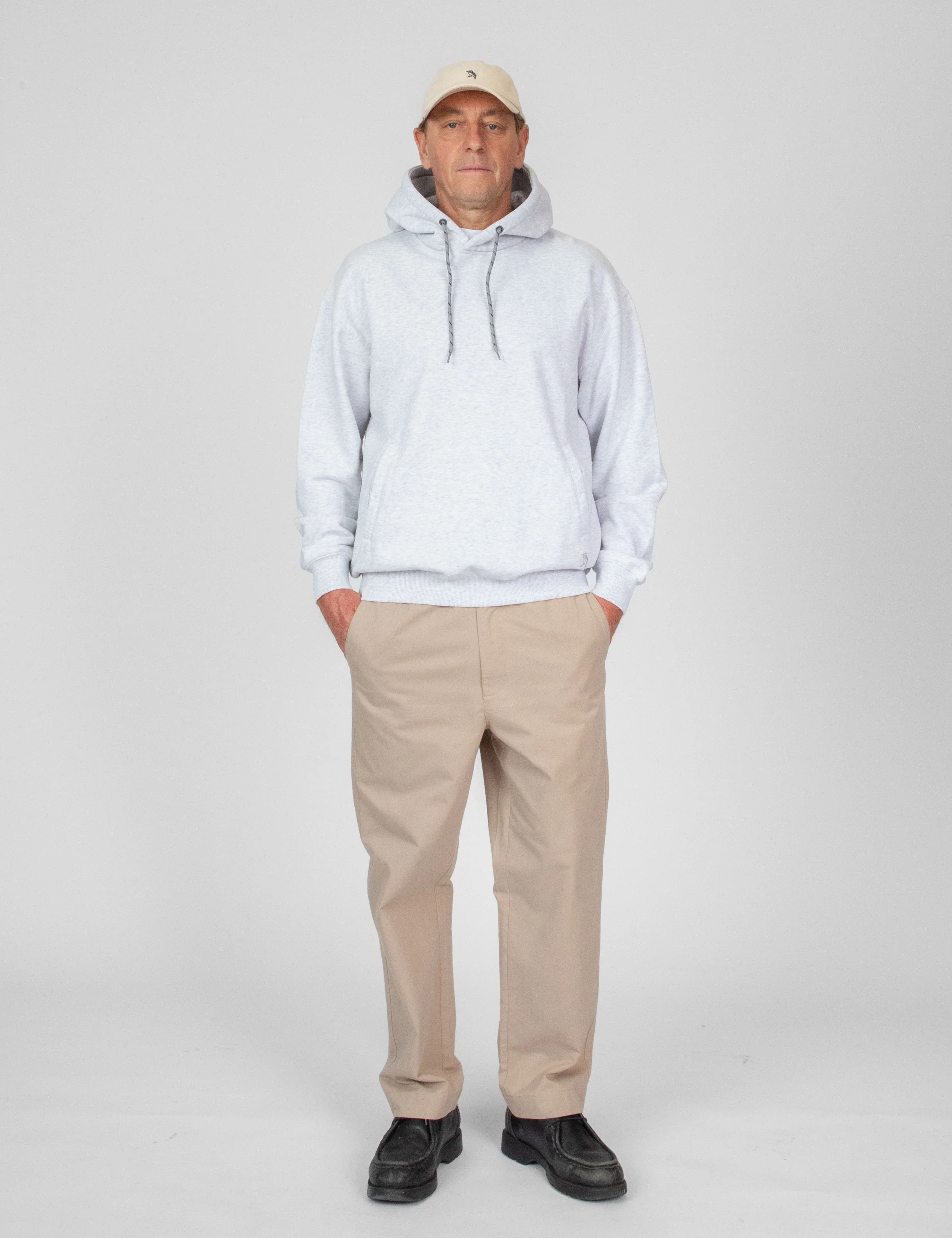 Isaac Hooded Fleece Pullover - Grey Marle - Image 9