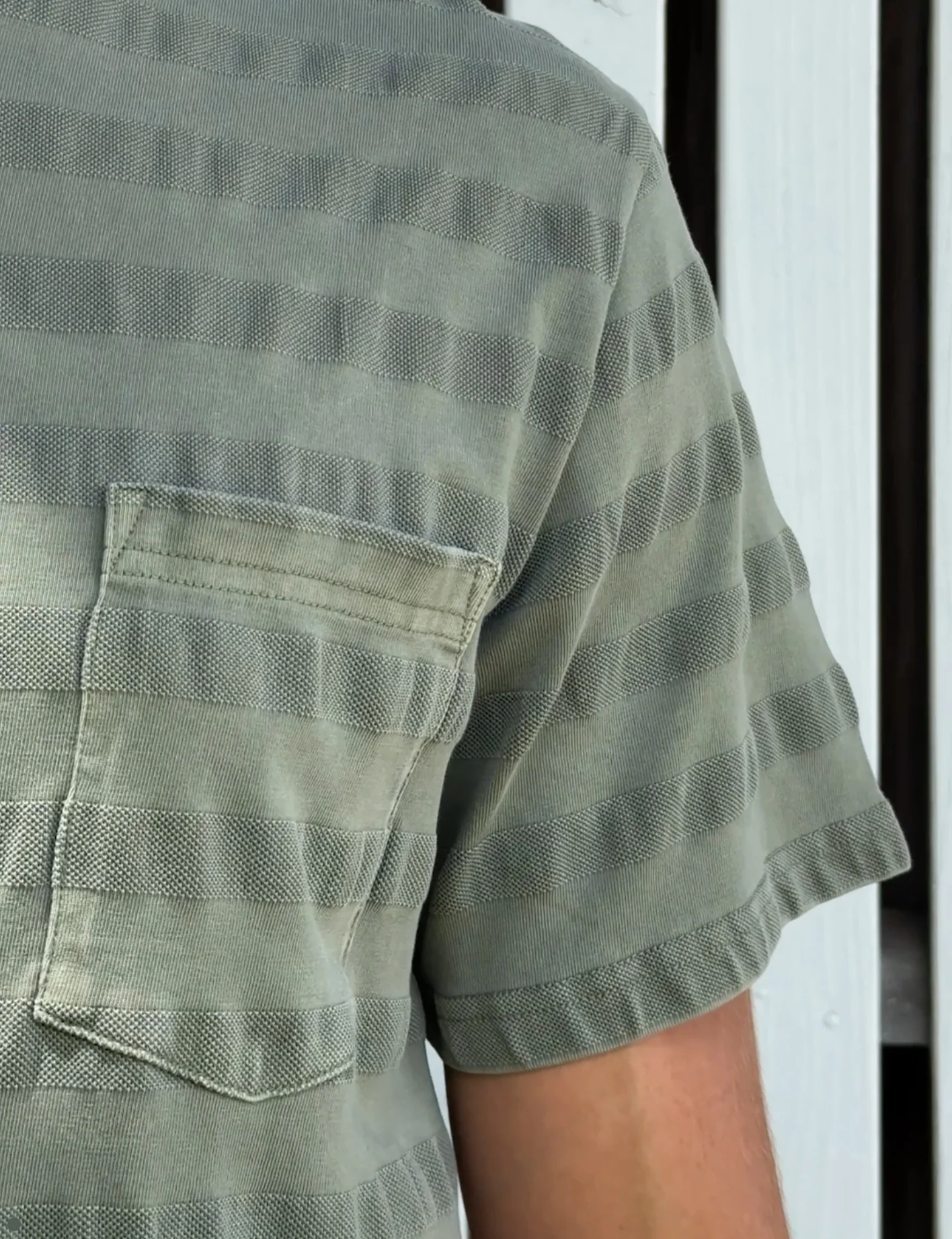 Joe Engineer Stripe Oversized Short Sleeve Tee - Army - Image 4