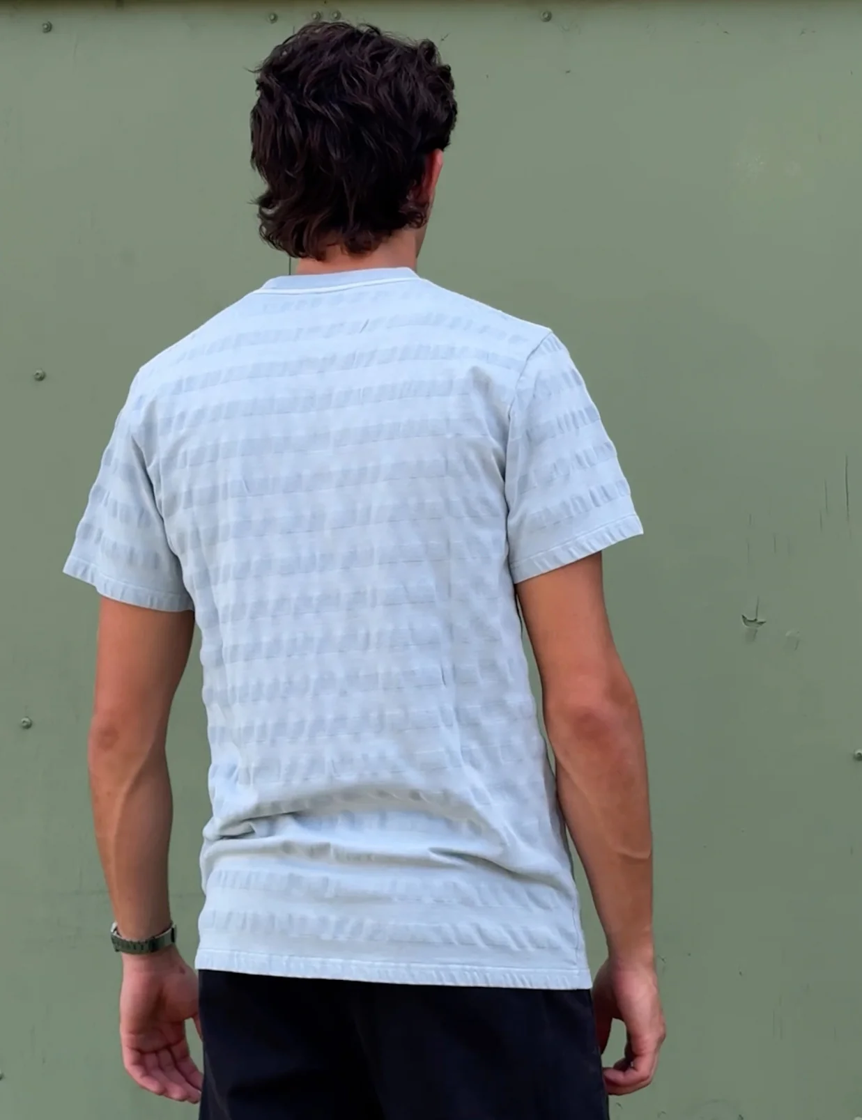 Joe Engineer Stripe Oversized Short Sleeve Tee - Pale Grey - Image 5