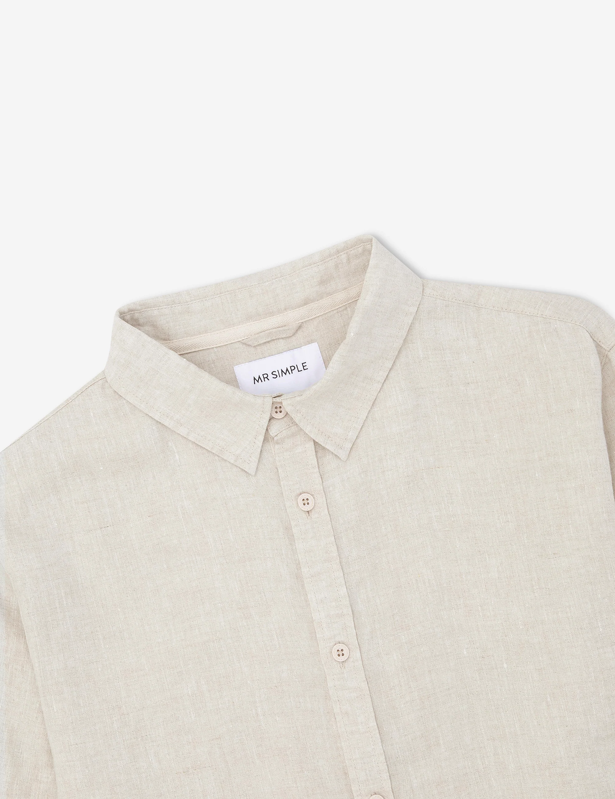 Linen Long Sleeve Shirt - Natural - Image 4