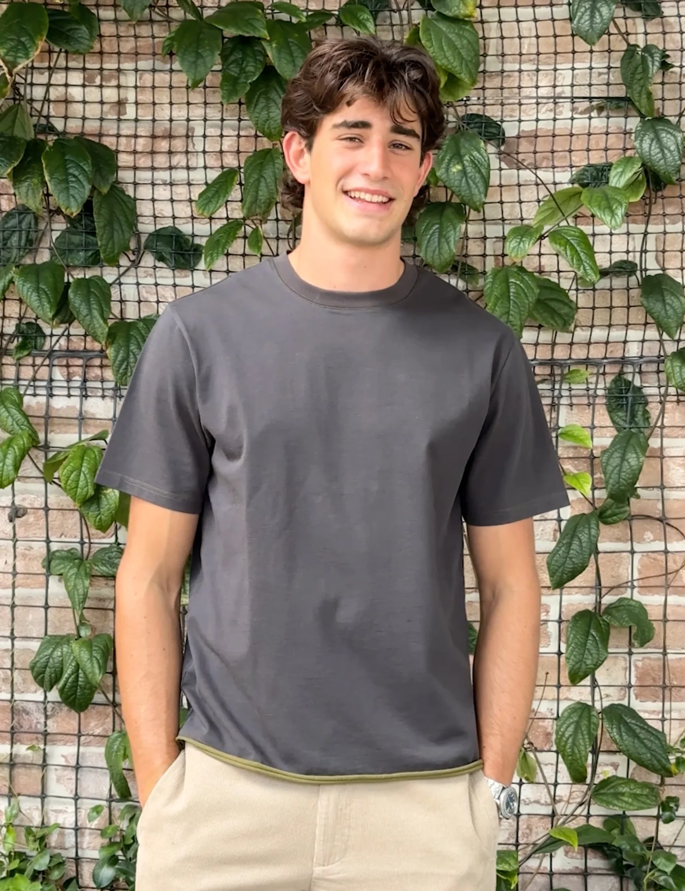 Murray Double Face Short Sleeve Tee - Charcoal-Army - Image 3