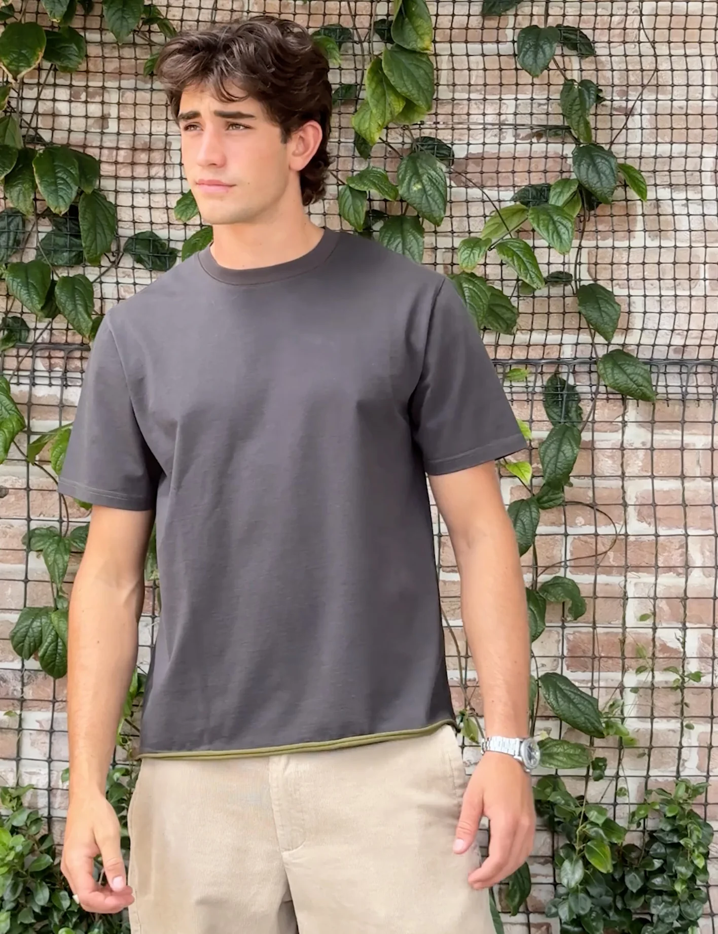 Murray Double Face Short Sleeve Tee - Charcoal-Army - Image 5