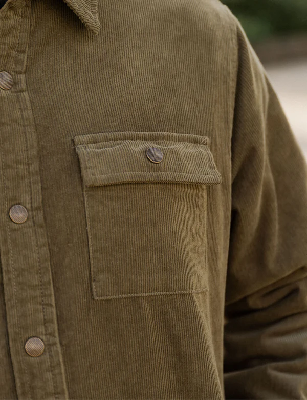 Quilted Cord Jacket - Army - Image 4