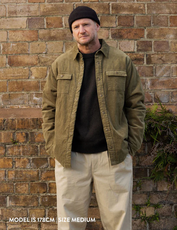 Quilted Cord Jacket - Army - Image 6