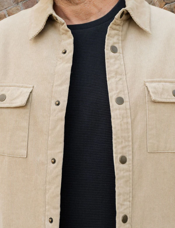 Quilted Cord Jacket - Stone - Image 4