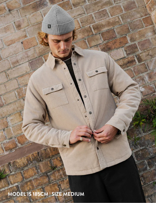 Quilted Cord Jacket - Stone - Image 6