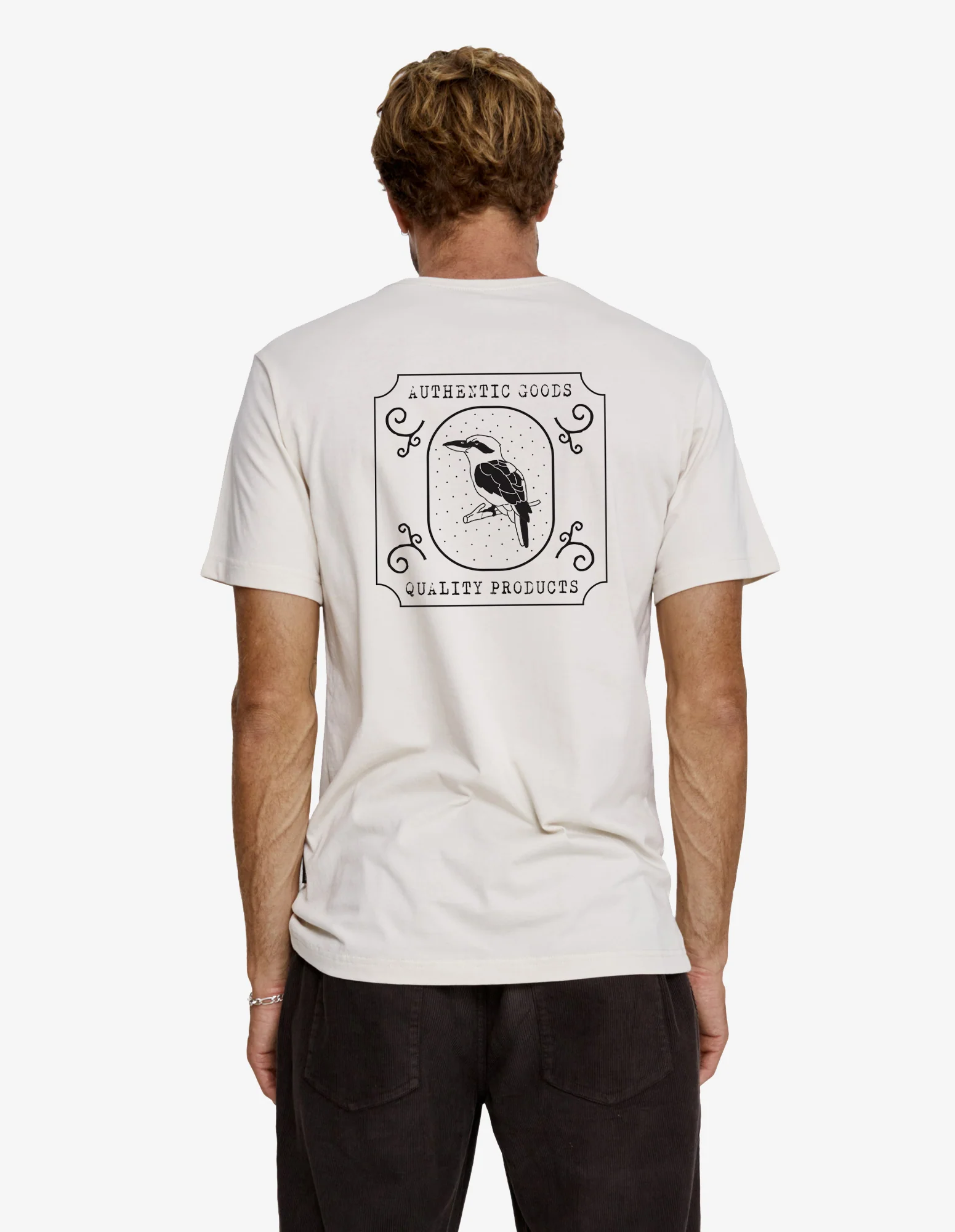 Reginald Print Tee - Authentic Logo Natural - Image 5