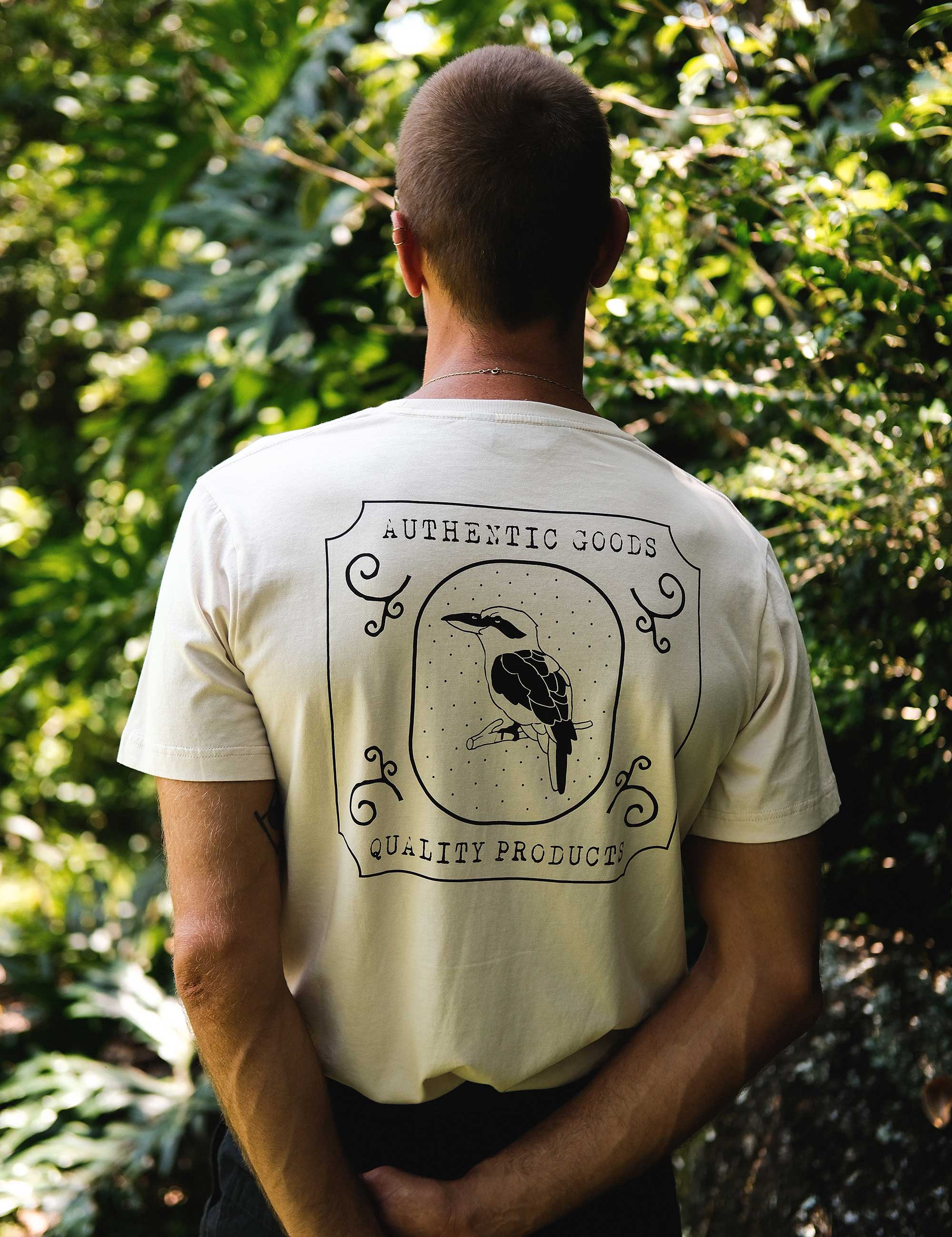 Reginald Print Tee - Authentic Logo Natural - Image 9