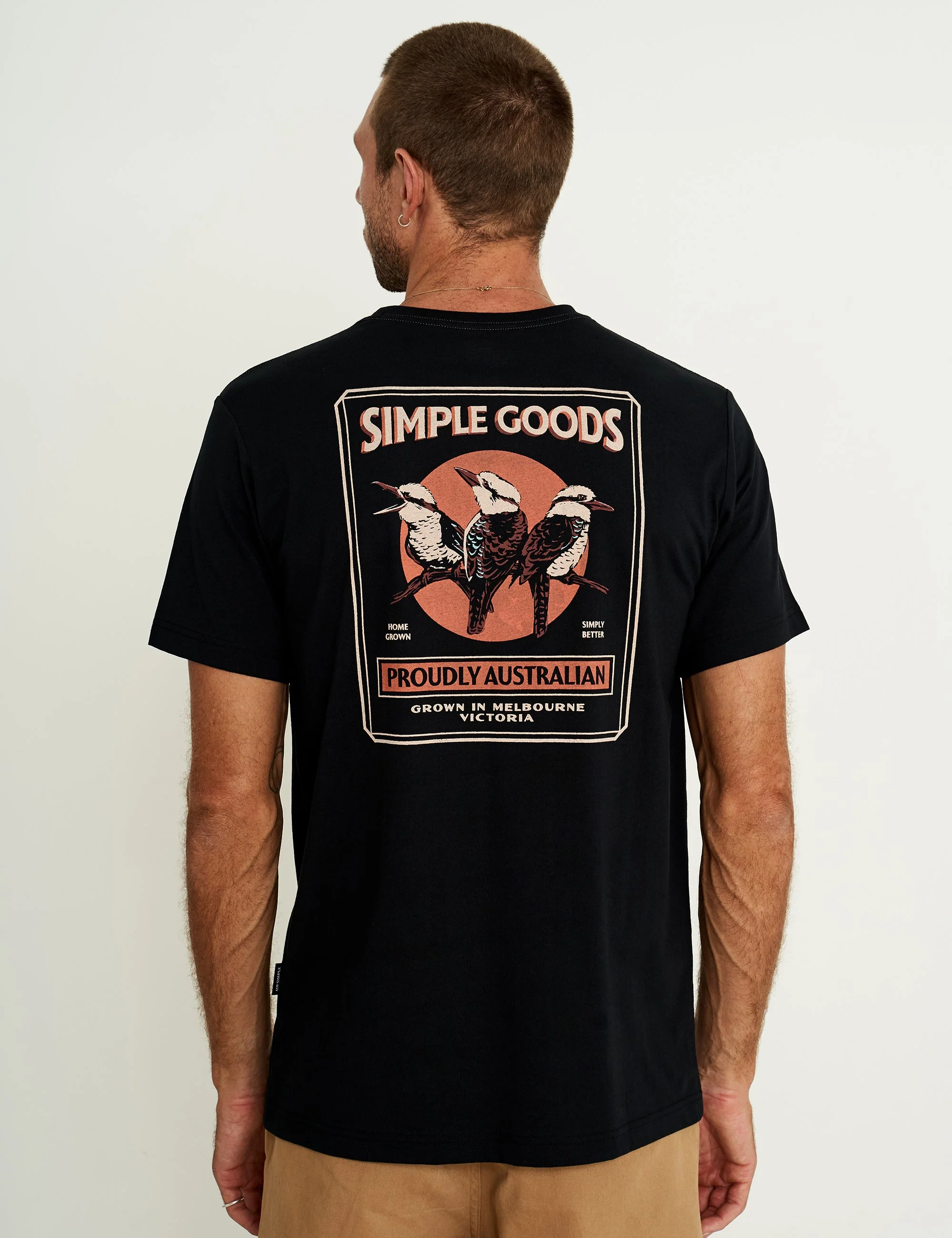 Reginald Print Tee - Kookaburra Tee Black - Image 5