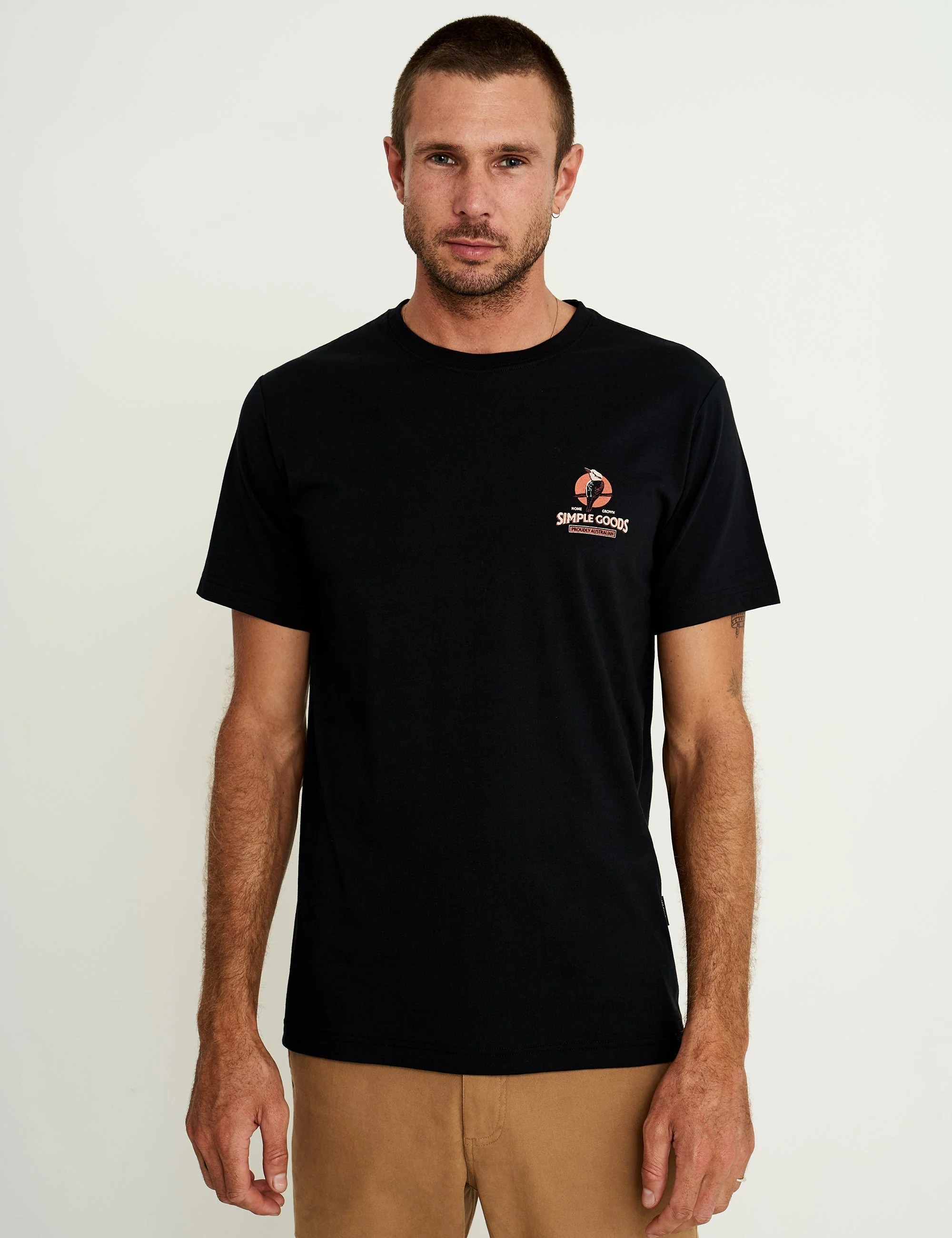 Reginald Print Tee - Kookaburra Tee Black - Image 6