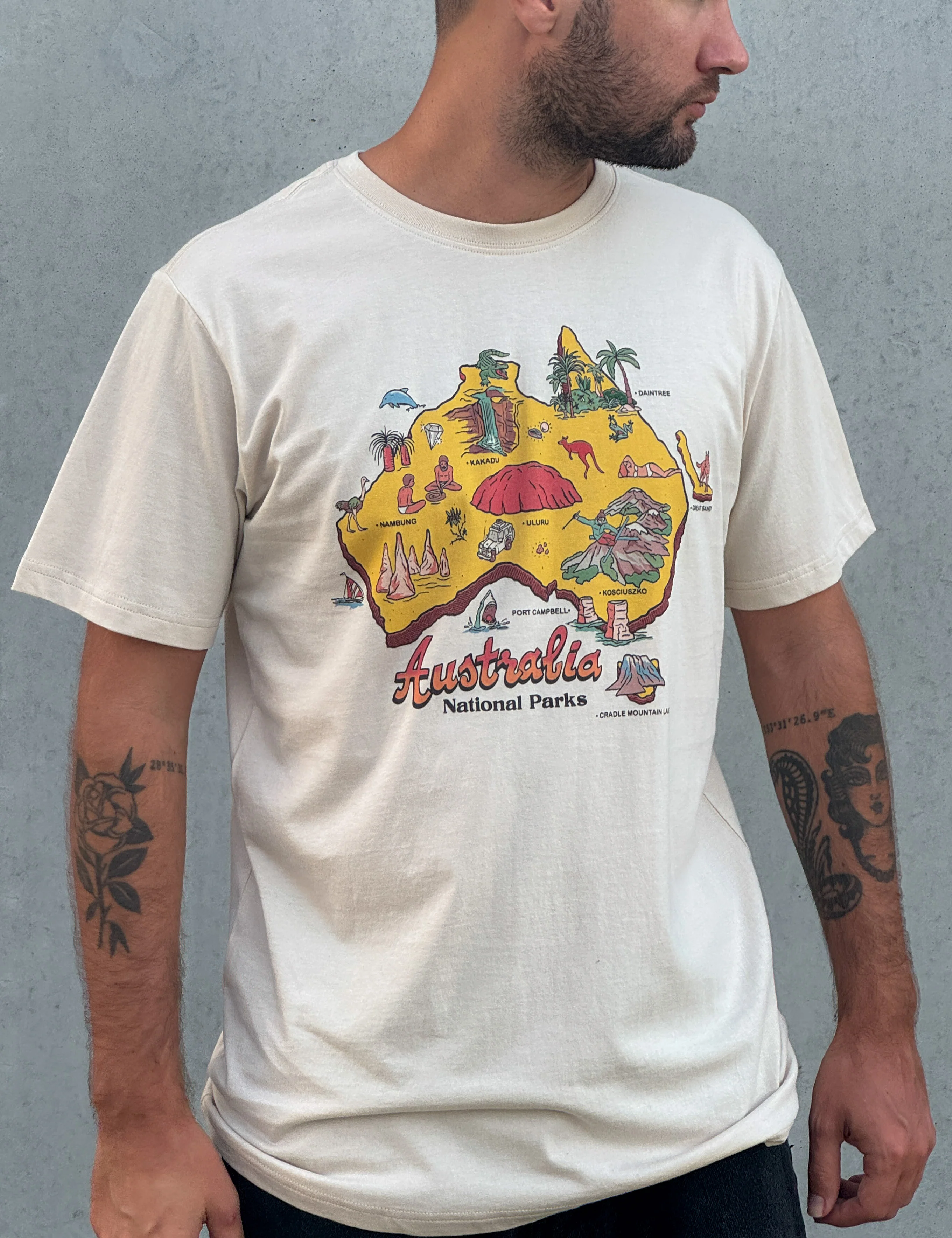 Reginald Print Tee - Oz Tee Natural - Image 6