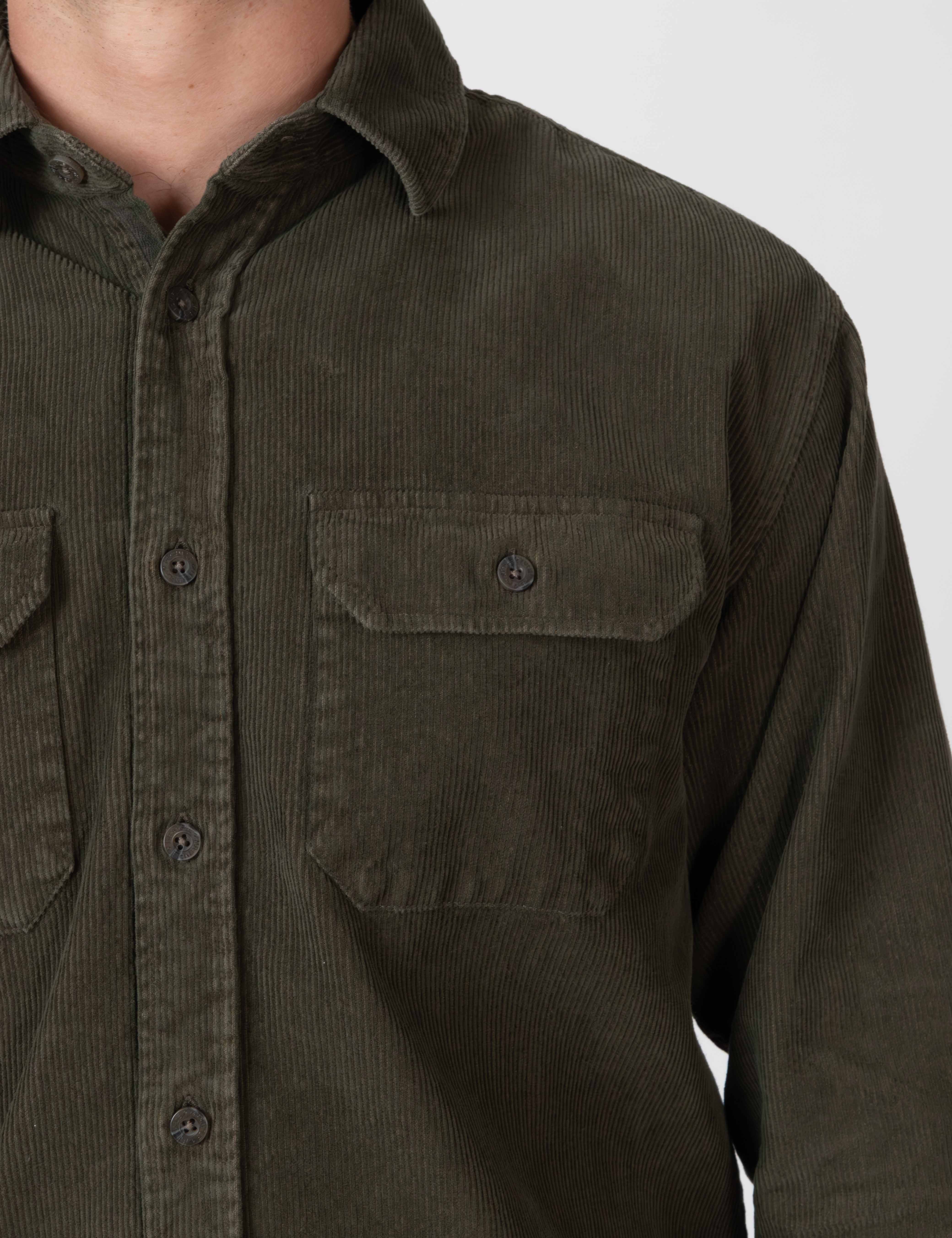 Sawyer Cord Long Sleeve Shirt - Fade Army - Image 15