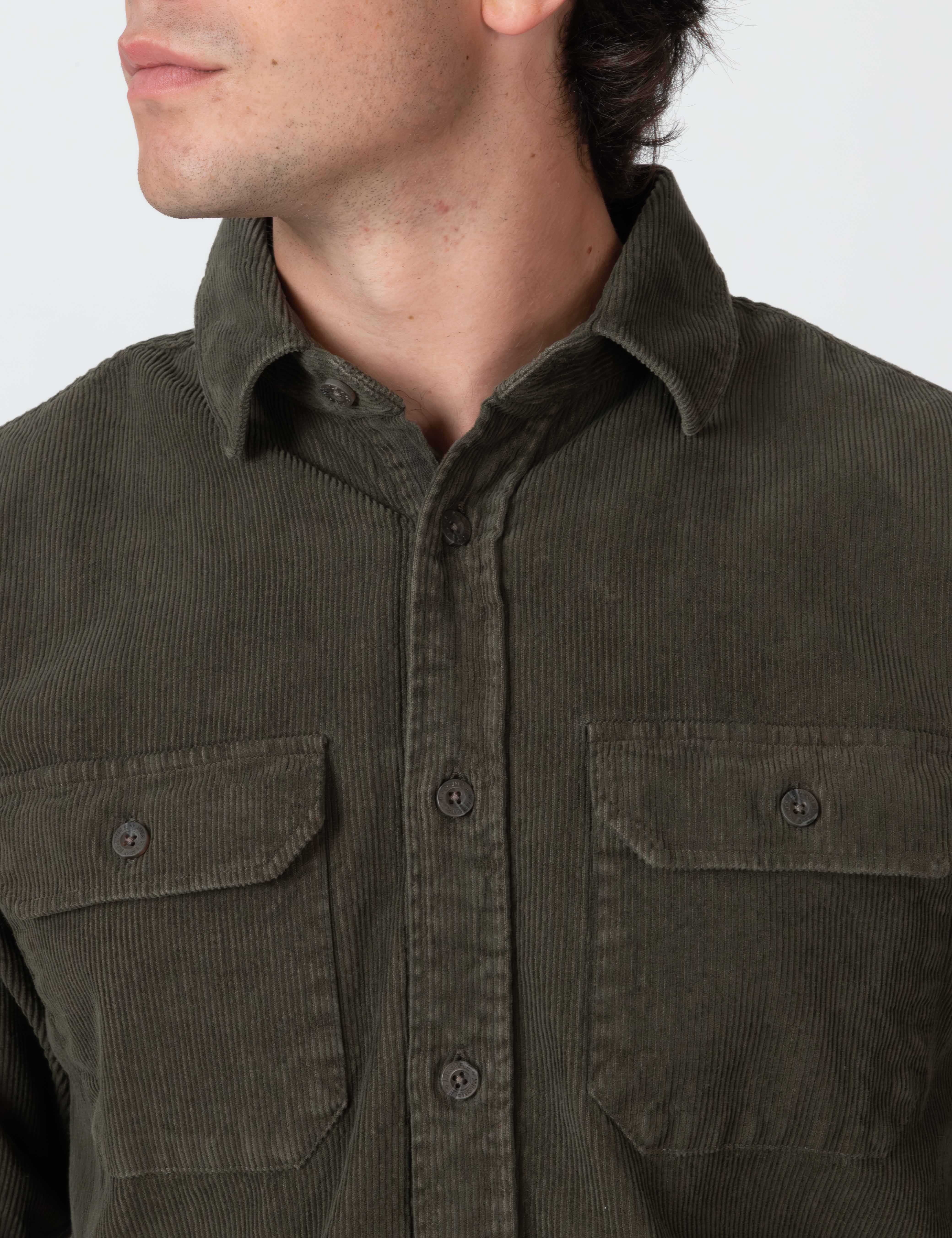 Sawyer Cord Long Sleeve Shirt - Fade Army - Image 16