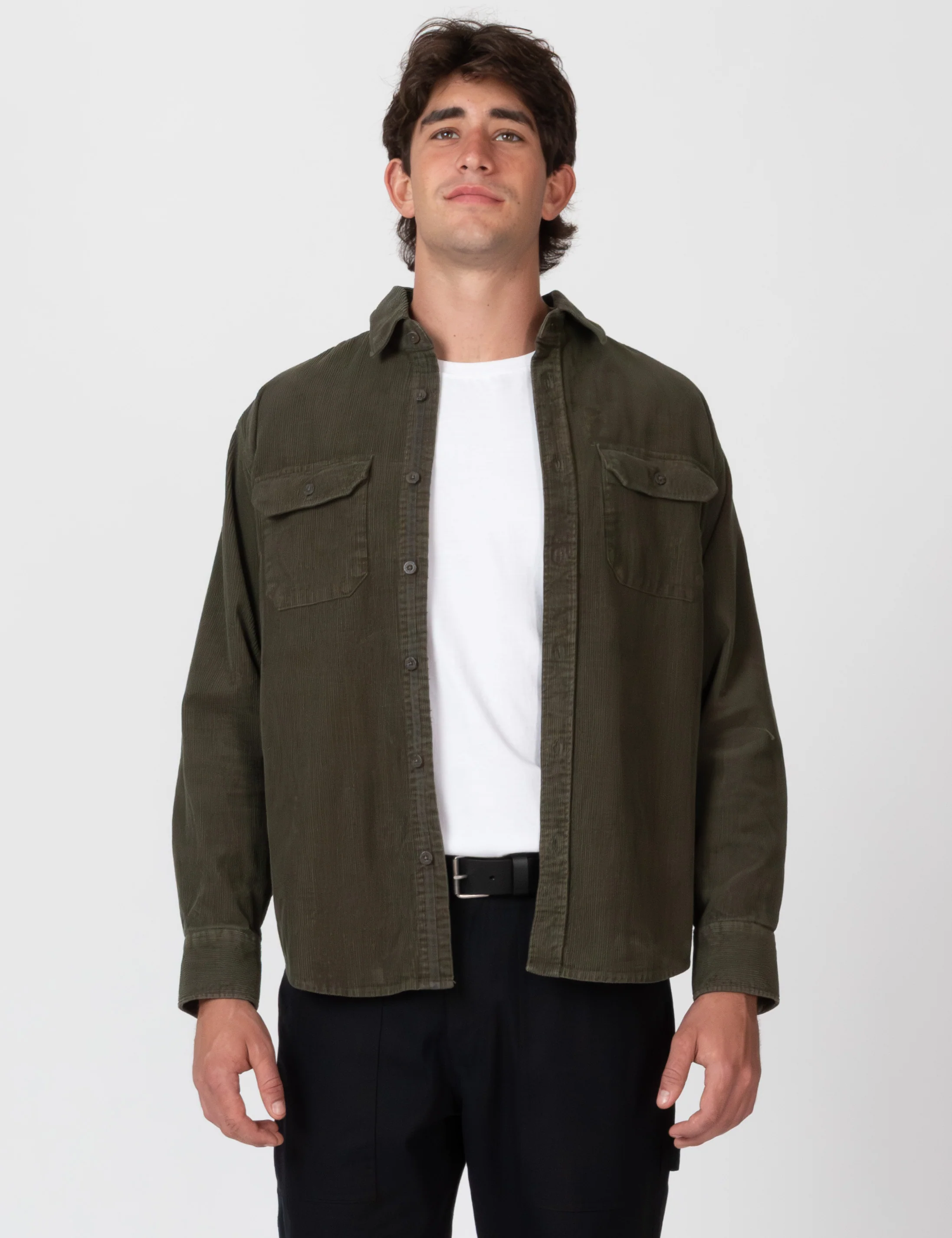 Sawyer Cord Long Sleeve Shirt - Fade Army - Image 3