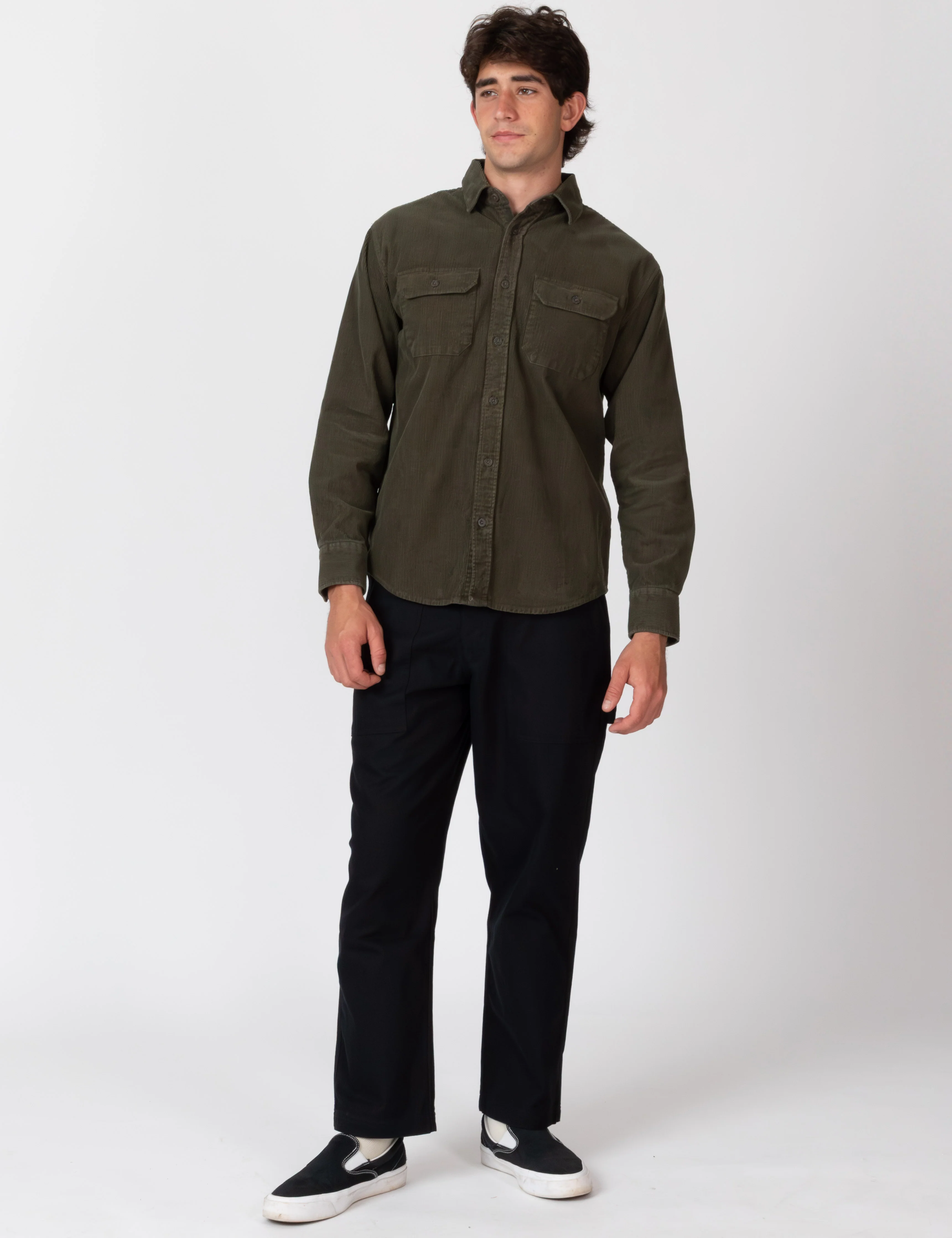 Sawyer Cord Long Sleeve Shirt - Fade Army - Image 7