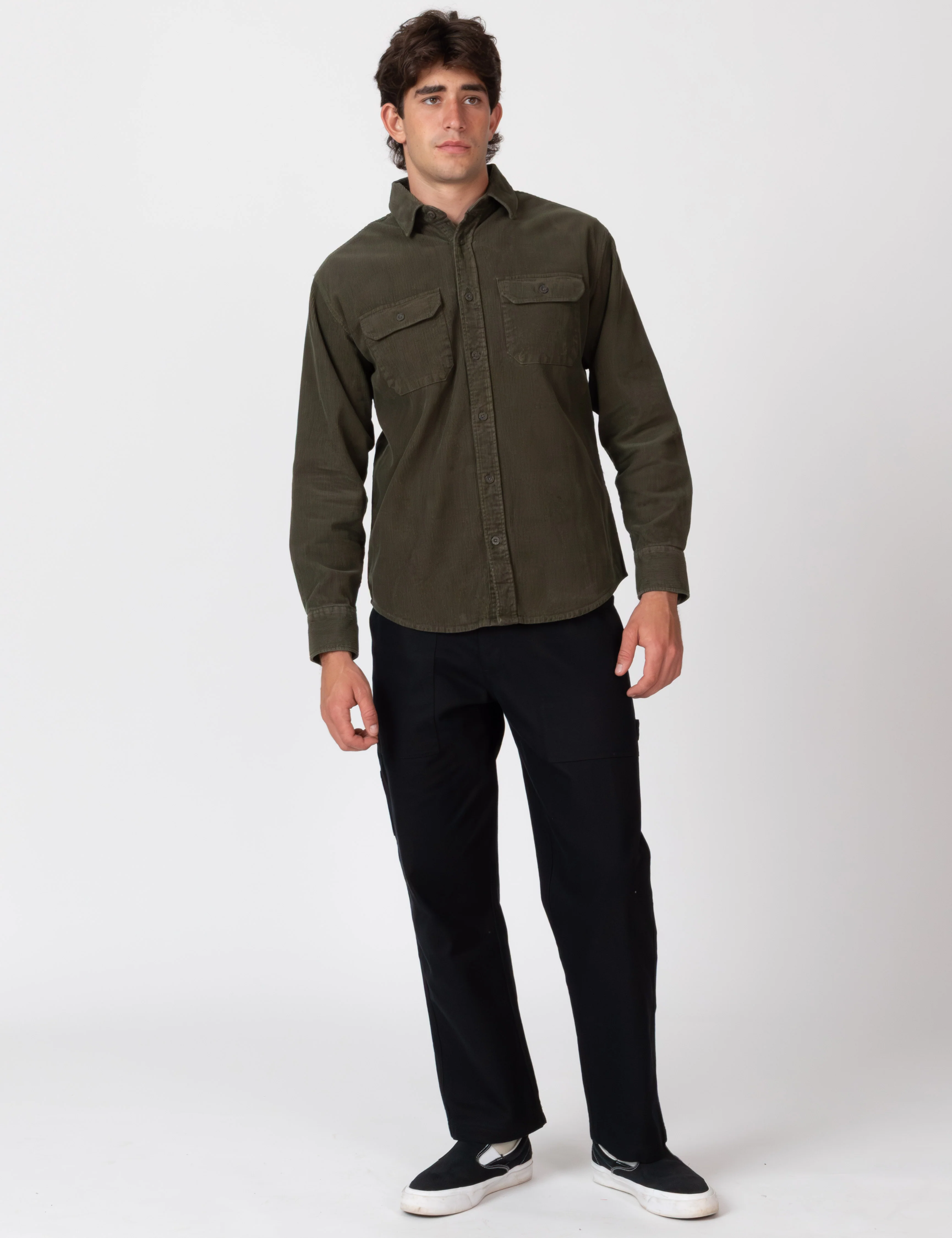 Sawyer Cord Long Sleeve Shirt - Fade Army - Image 8