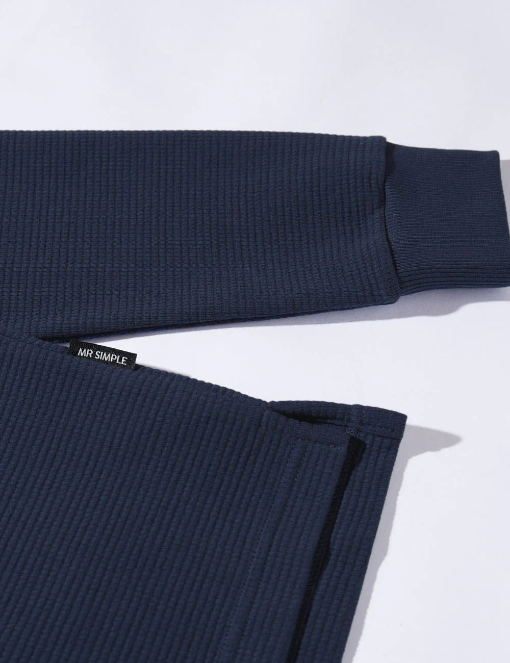 Smith Long Sleeve Waffle Tee - Navy - Image 5