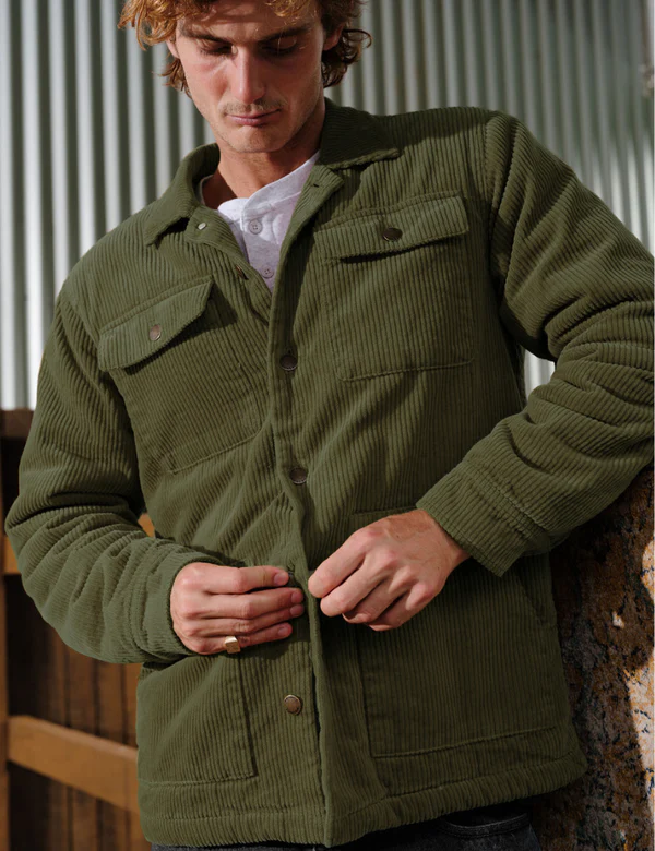 Stockyard Sherpa Jacket - Army Cord - Image 6
