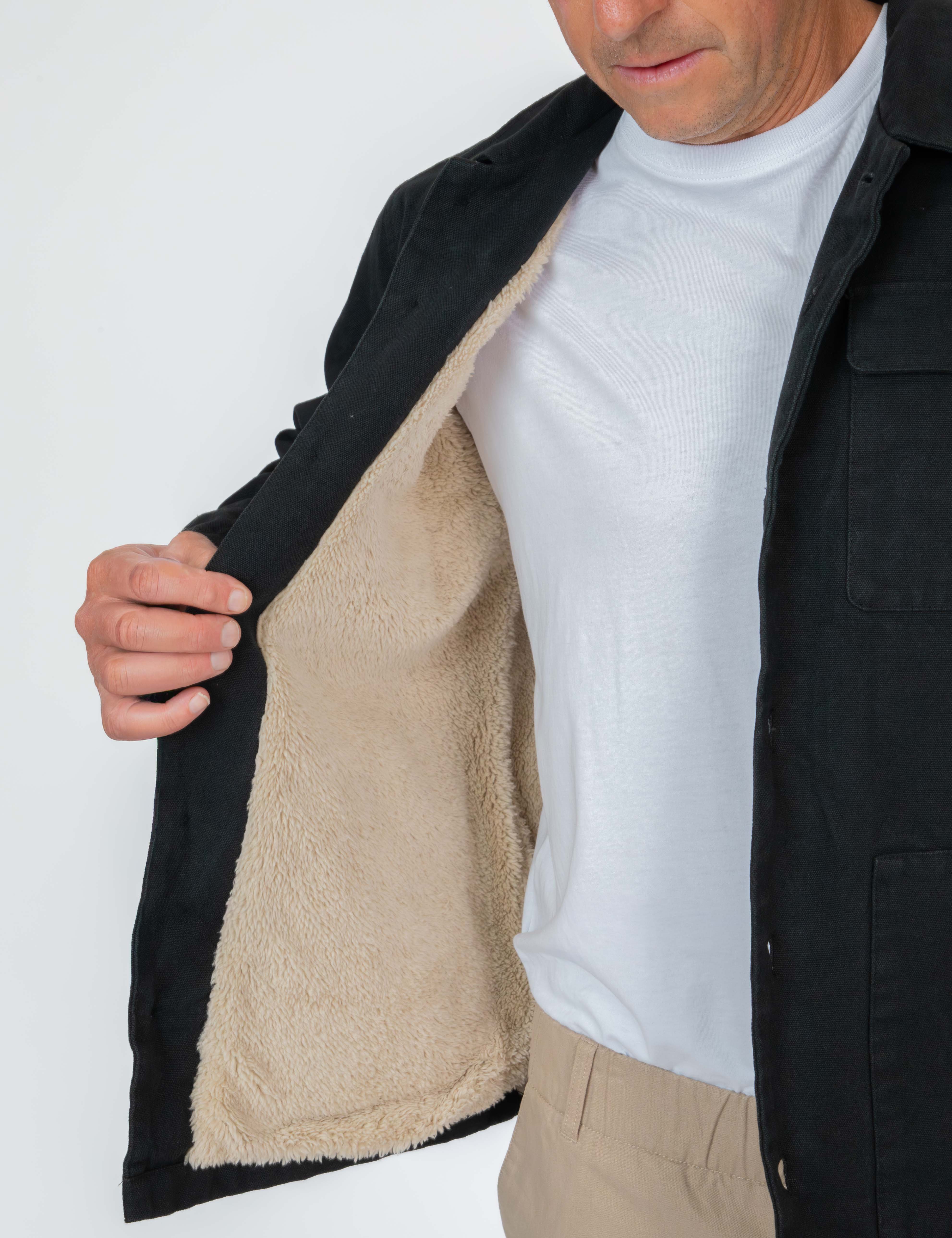 Stockyard Sherpa Jacket - Black Canvas - Image 4