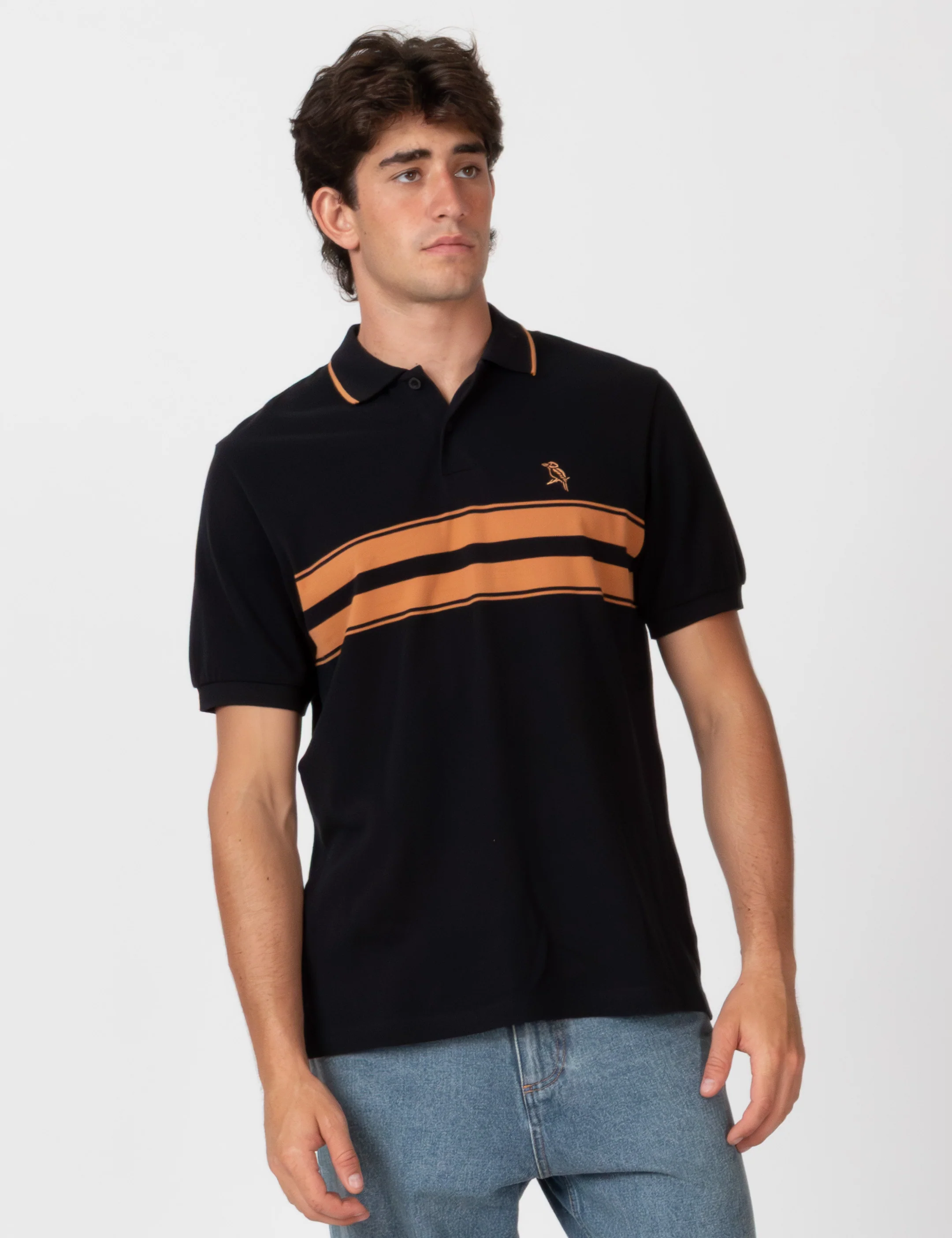Stripe Polo - Black - Image 9