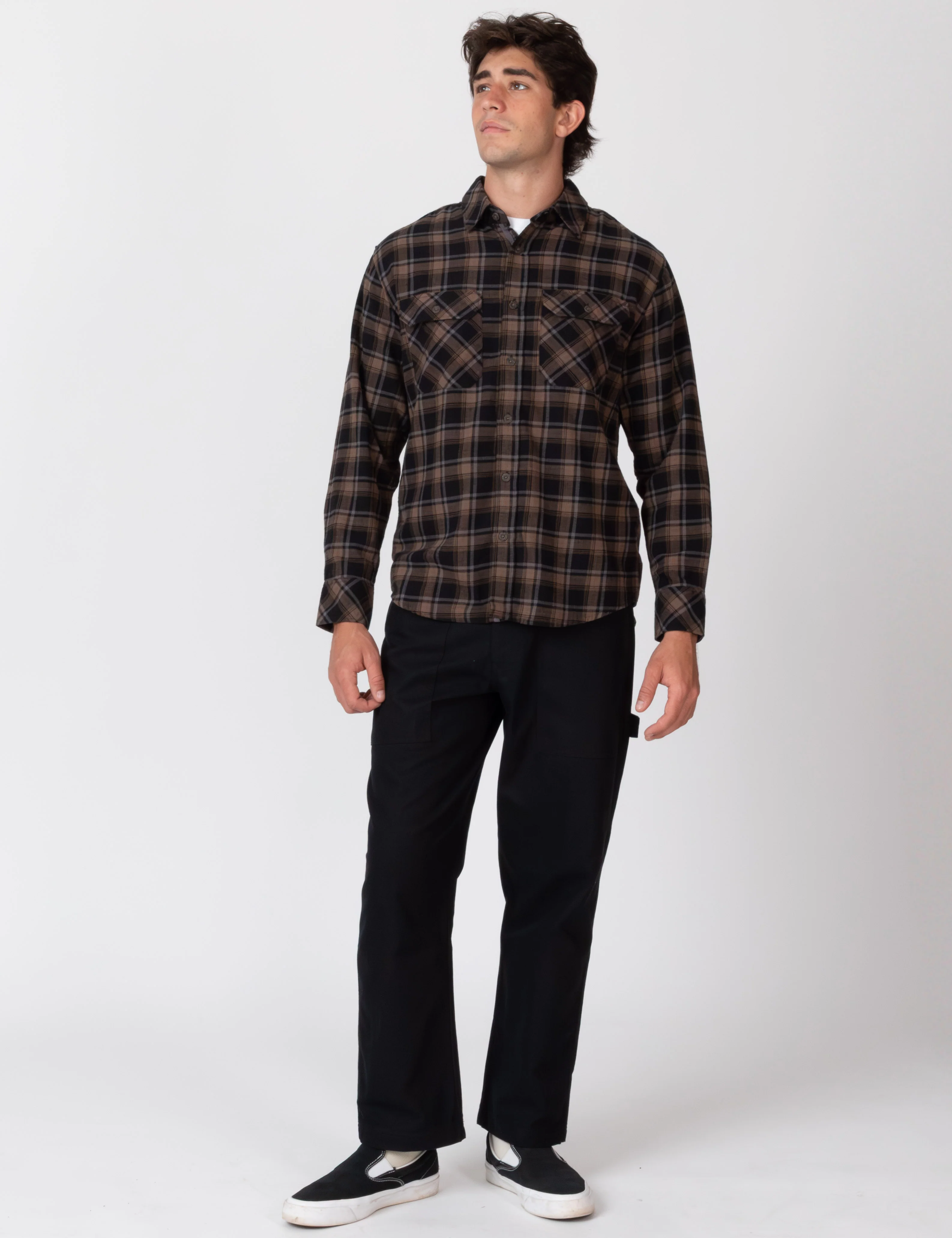 Trevor Flanno Long Sleeve Shirt - Black Check - Image 5