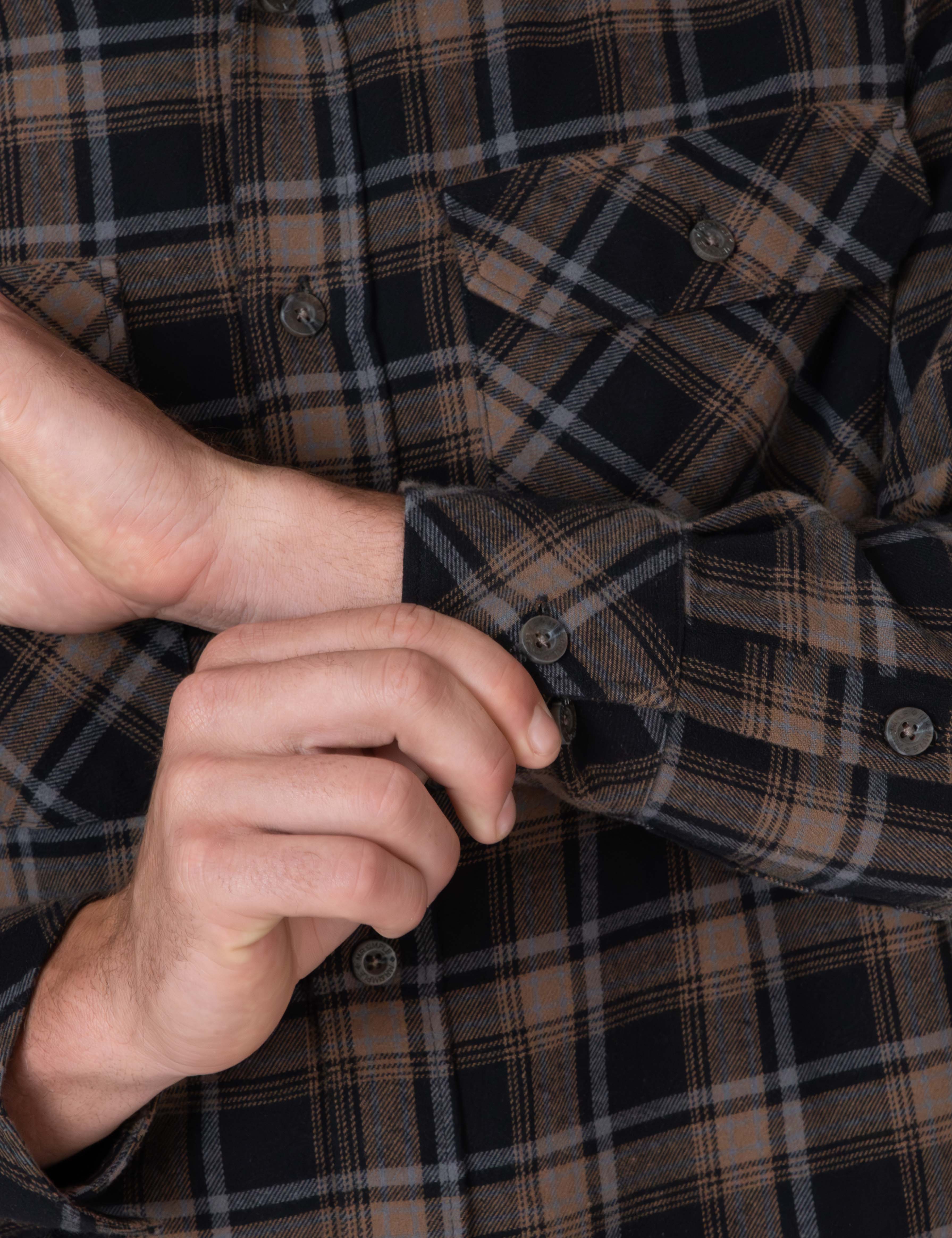 Trevor Flanno Long Sleeve Shirt - Black Check - Image 8