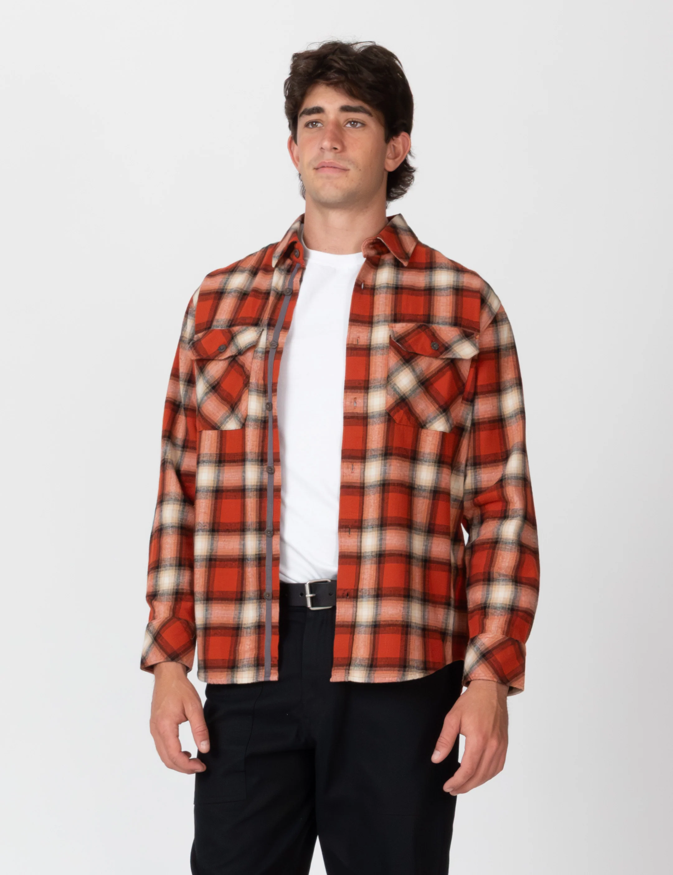 Trevor Flanno Long Sleeve Shirt - Brick Check - Image 4