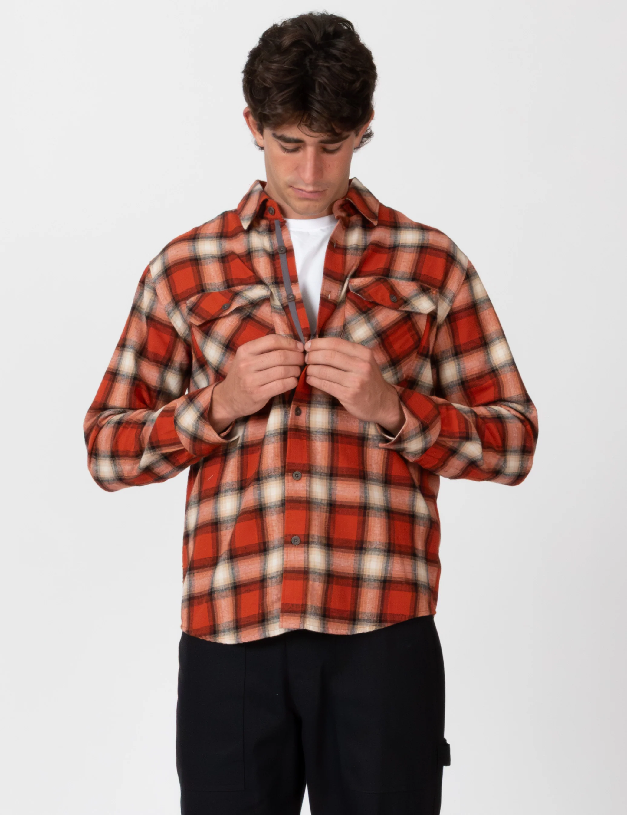Trevor Flanno Long Sleeve Shirt - Brick Check - Image 6